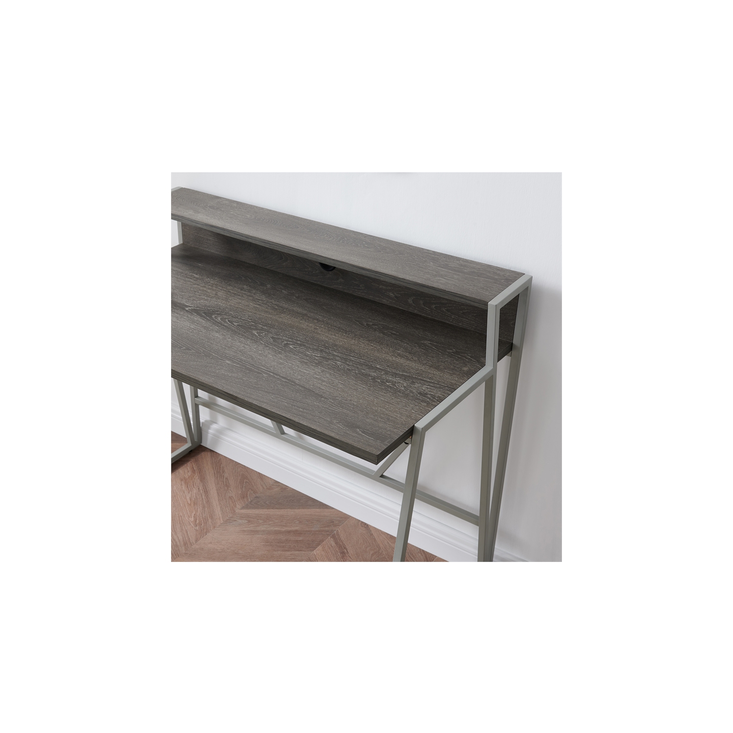 70010-WWNK Fletcher 44"L x 23.75" Writing Desk in Weathered Wood/Nickel
