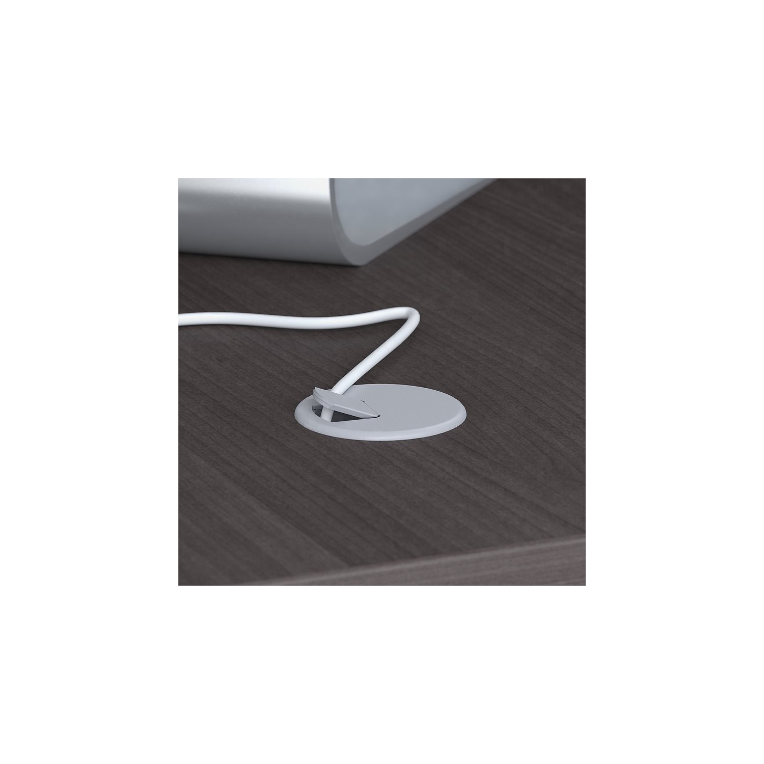 Office 500 72W x 36D Executive Desk in Storm Gray - Engineered Wood