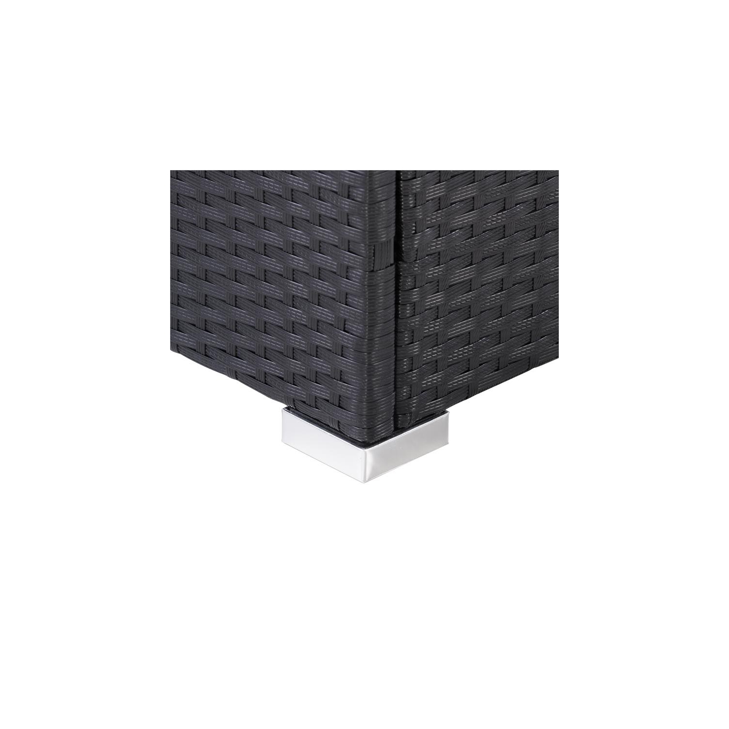 CorLiving Patio Sectional Set 3pc - Black with Gray Fabric Cushions