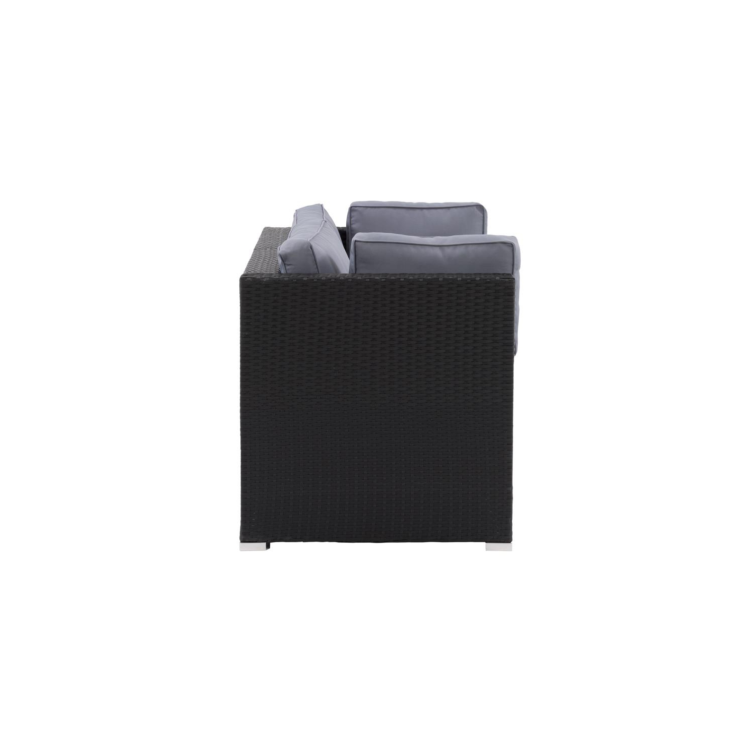 CorLiving Patio Sectional Set 2pc - Black with Gray Fabric Cushions