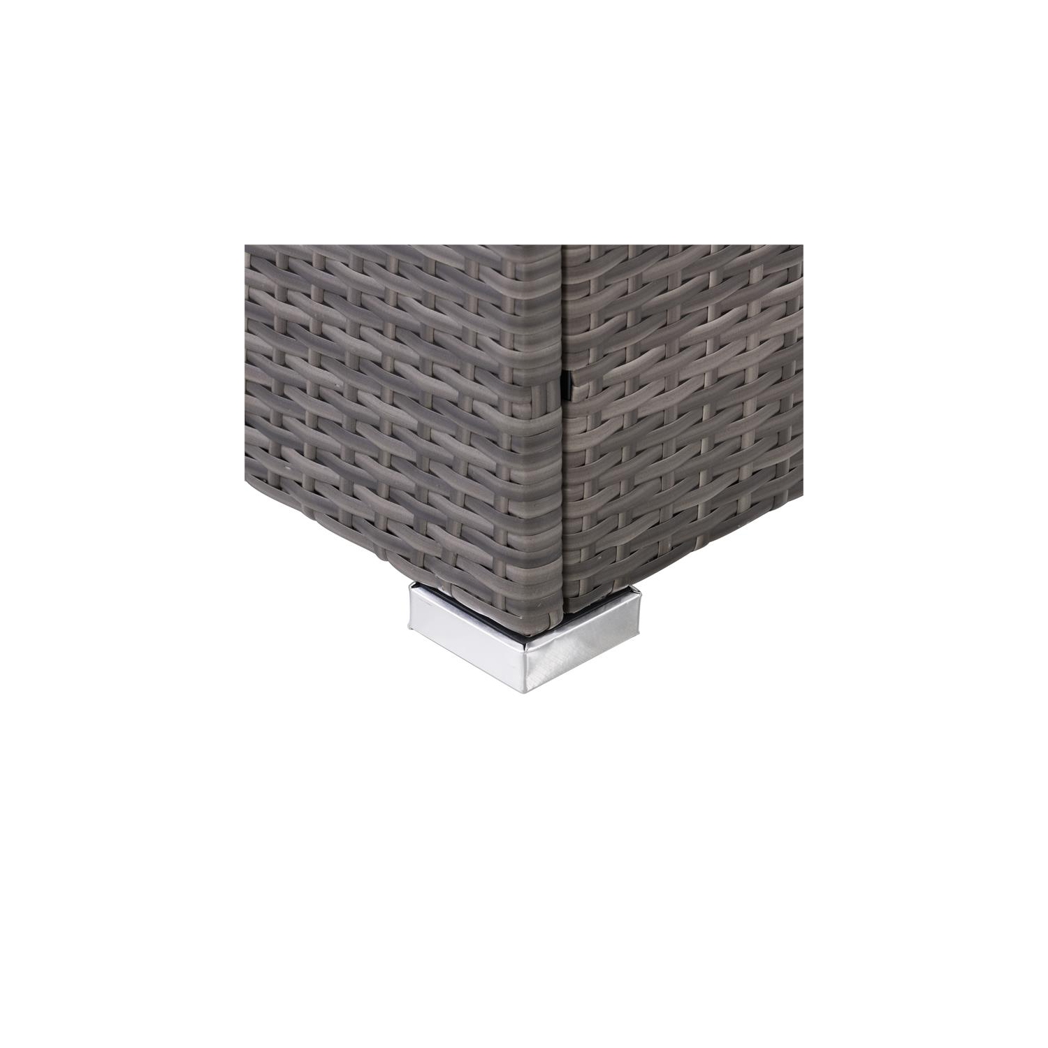 Ensemble de patio modulaire 5 pièces de CorLiving - Gris avec coussins en tissu bleu