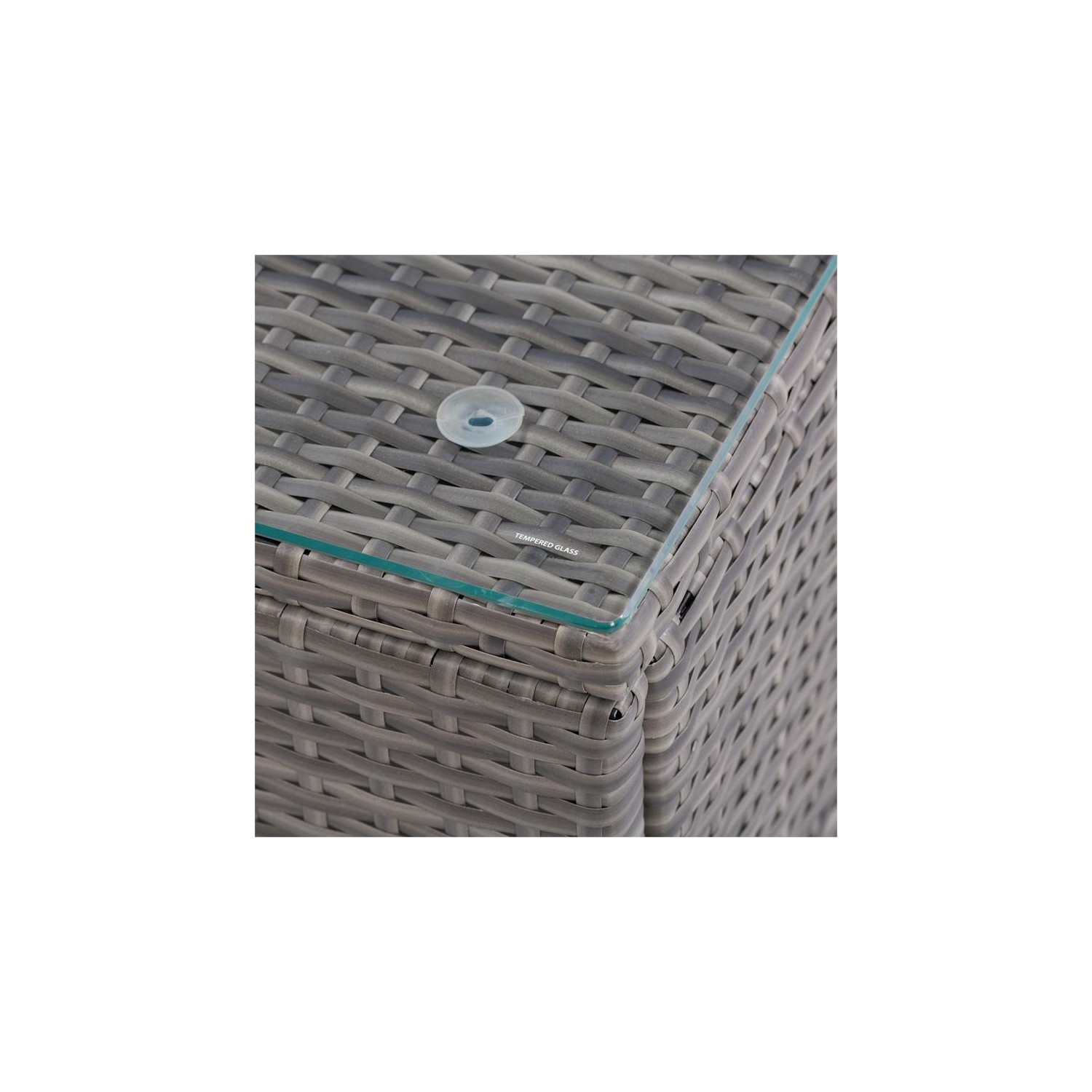 Ensemble de patio modulaire 5 pièces de CorLiving - Gris avec coussins en tissu bleu