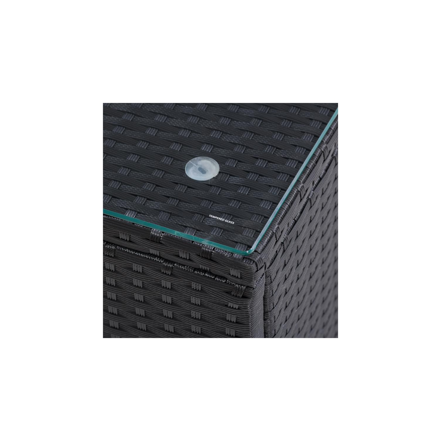 Ensemble modulaire de patio de 5 pièces de CorLiving - Noir avec coussins en tissu gris