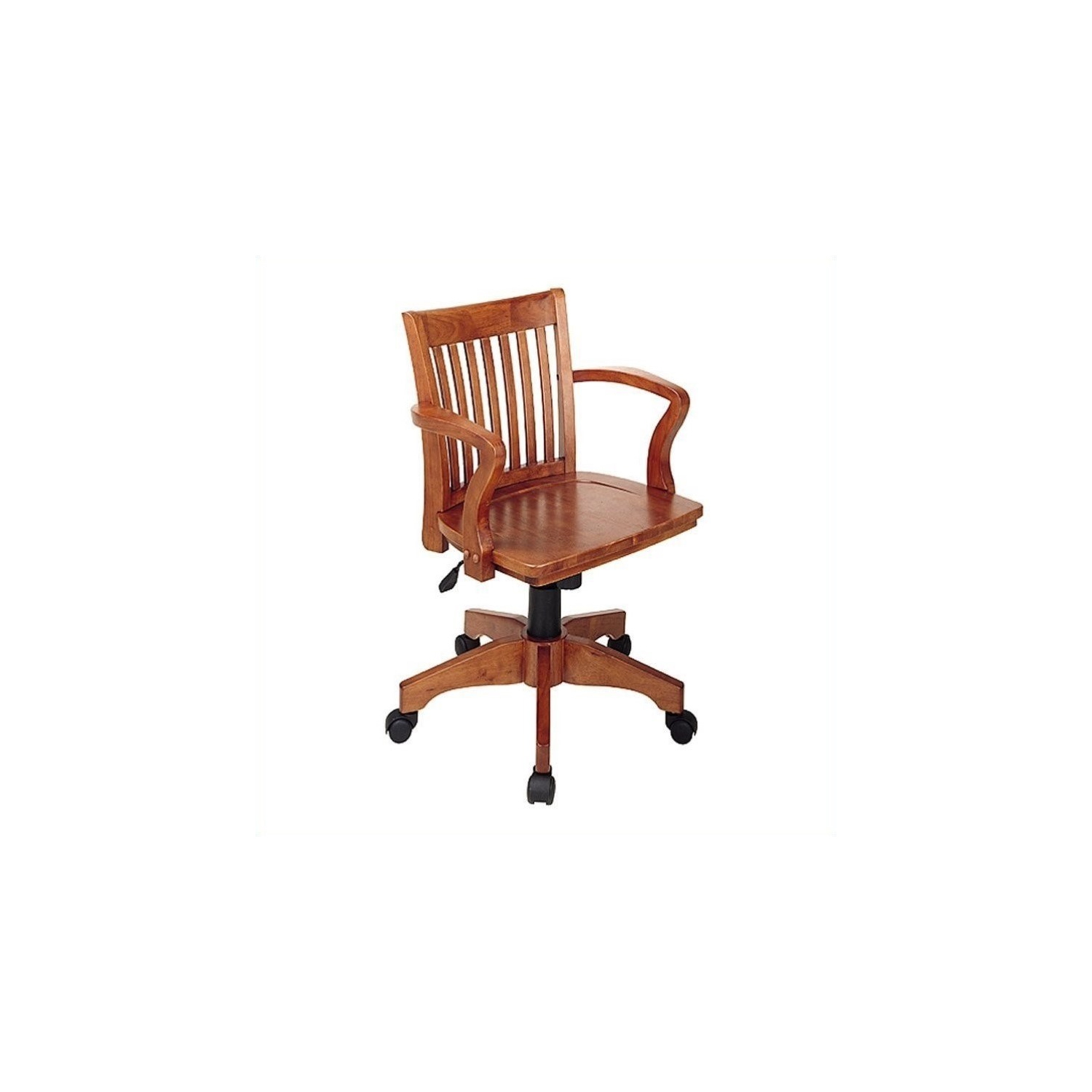 Scranton & Co Wood Bankers Office Chair with Wood Seat in Fruit Wood