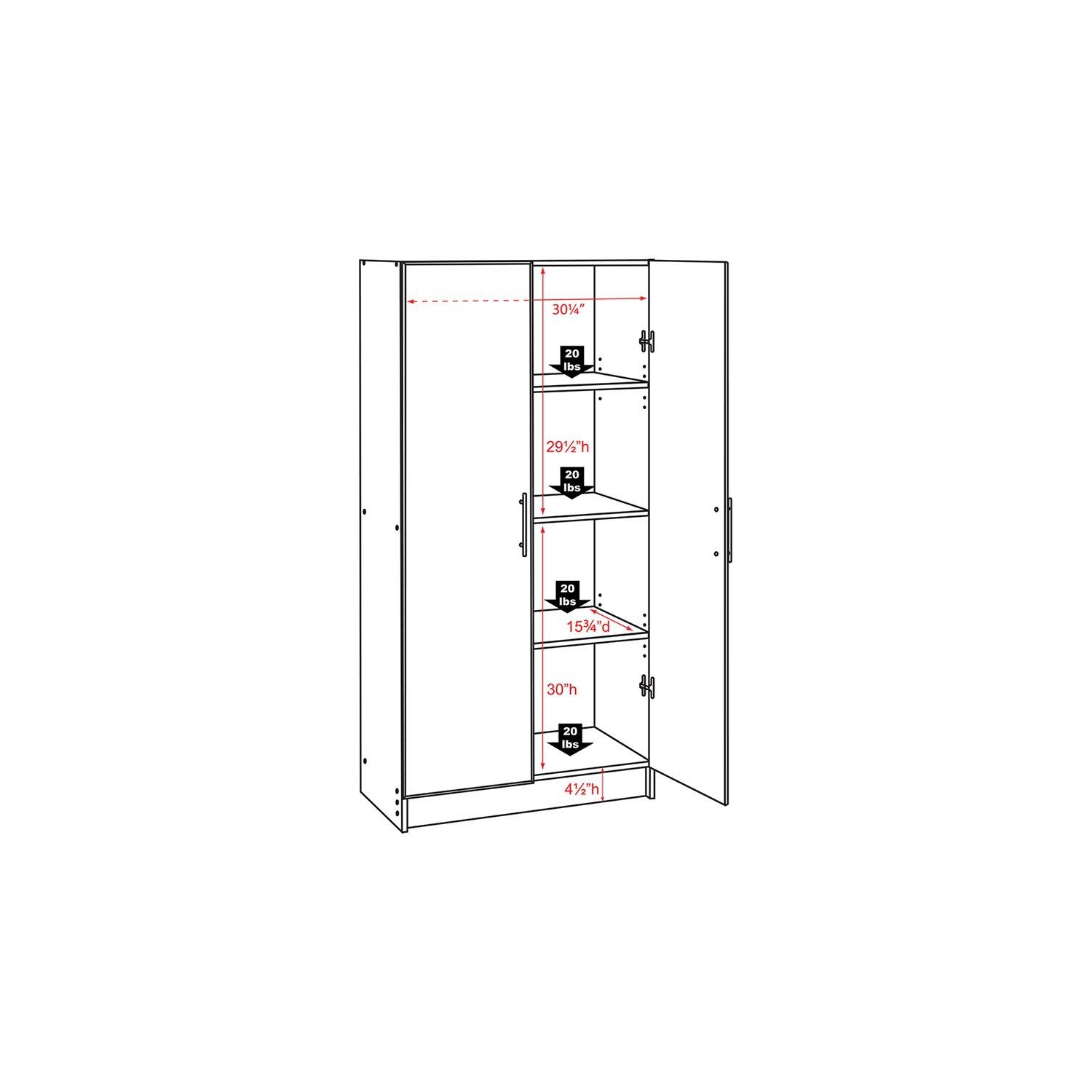 Wright Home Contemporary 65" Wood Mounted Garage Cabinet in Light Gray
