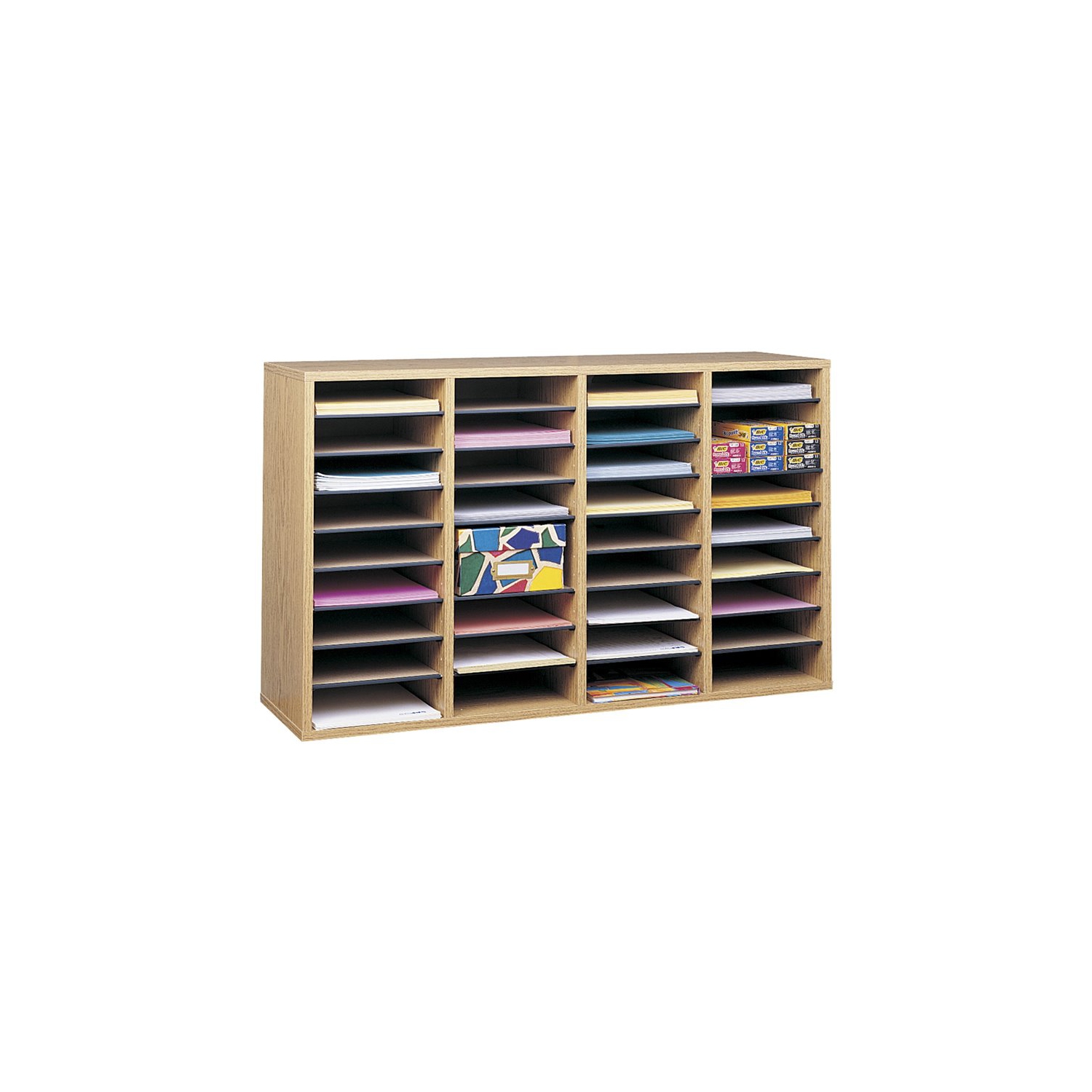 Classeur ajustable en bois à 36 compartiments chêne moyen Scranton & Co