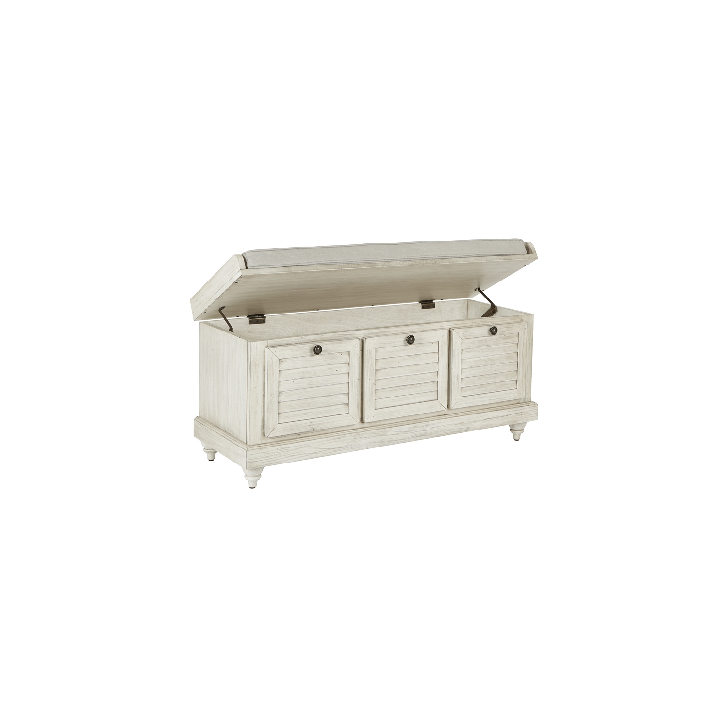Dover Storage Bench in White Wash by OSP Home Furnishings