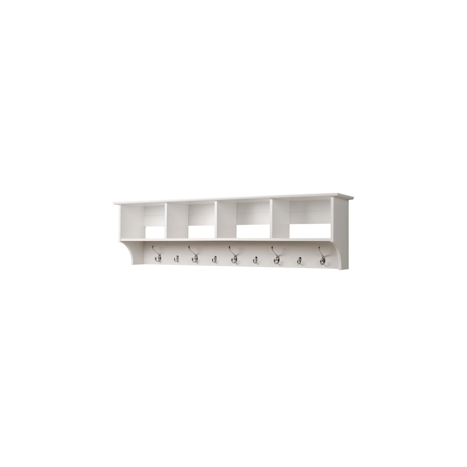 Wright Home Transitional Wood 9 Hook Wall Coat Rack in White