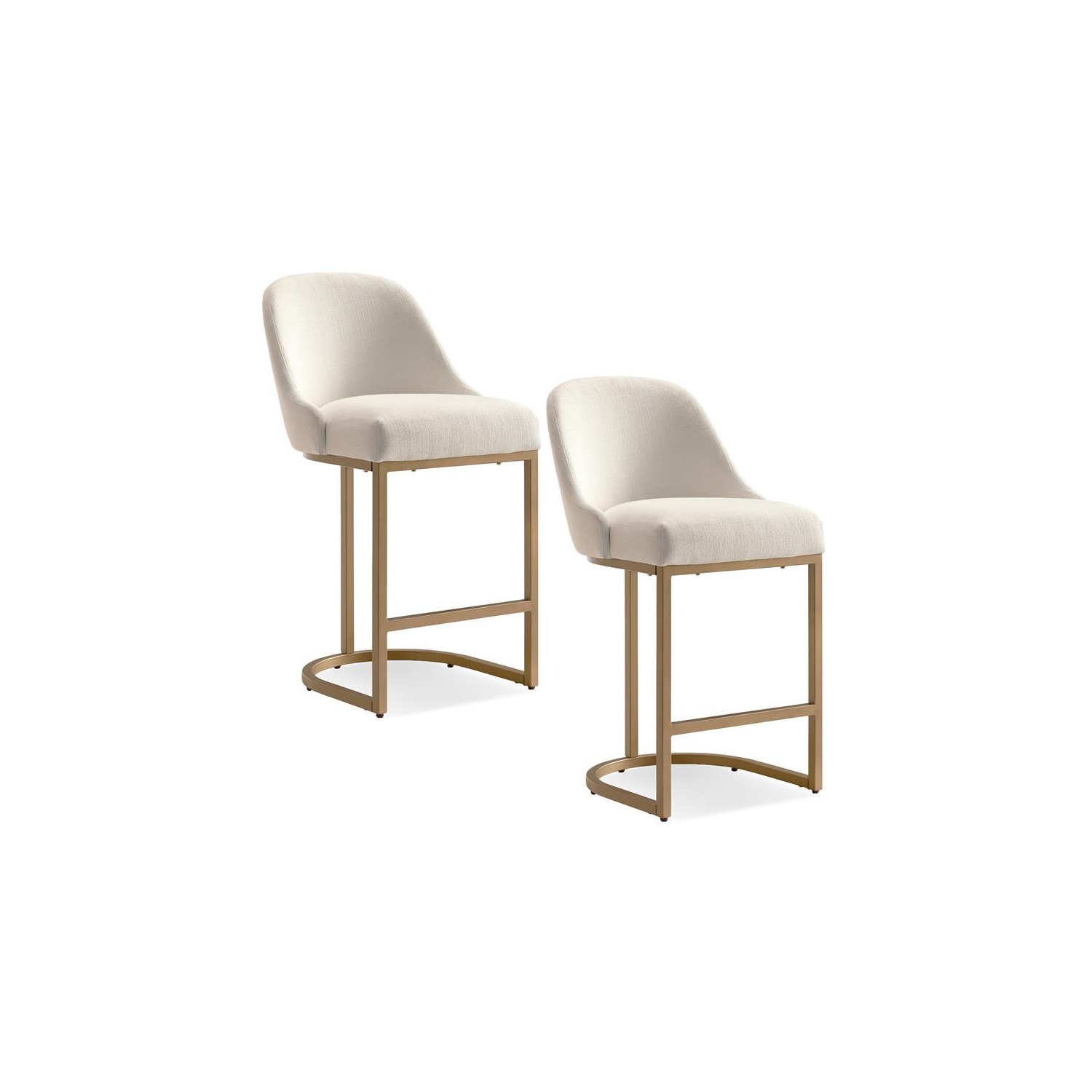 Bowery Hill Contemporary Barrel Back Metal Counter Stool in Oak