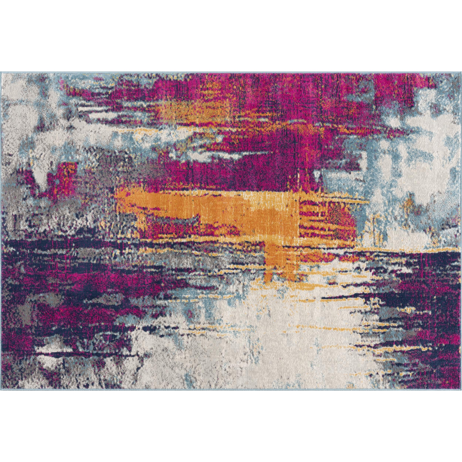 Rug Branch Zora Contemporary Abstract Purple/Orange Indoor Area Rug