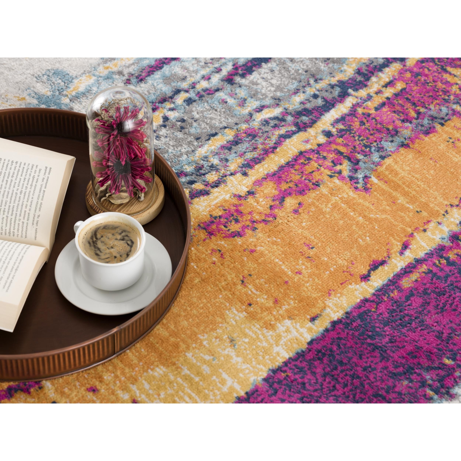 Rug Branch Zora Contemporary Abstract Purple/Orange Indoor Area Rug