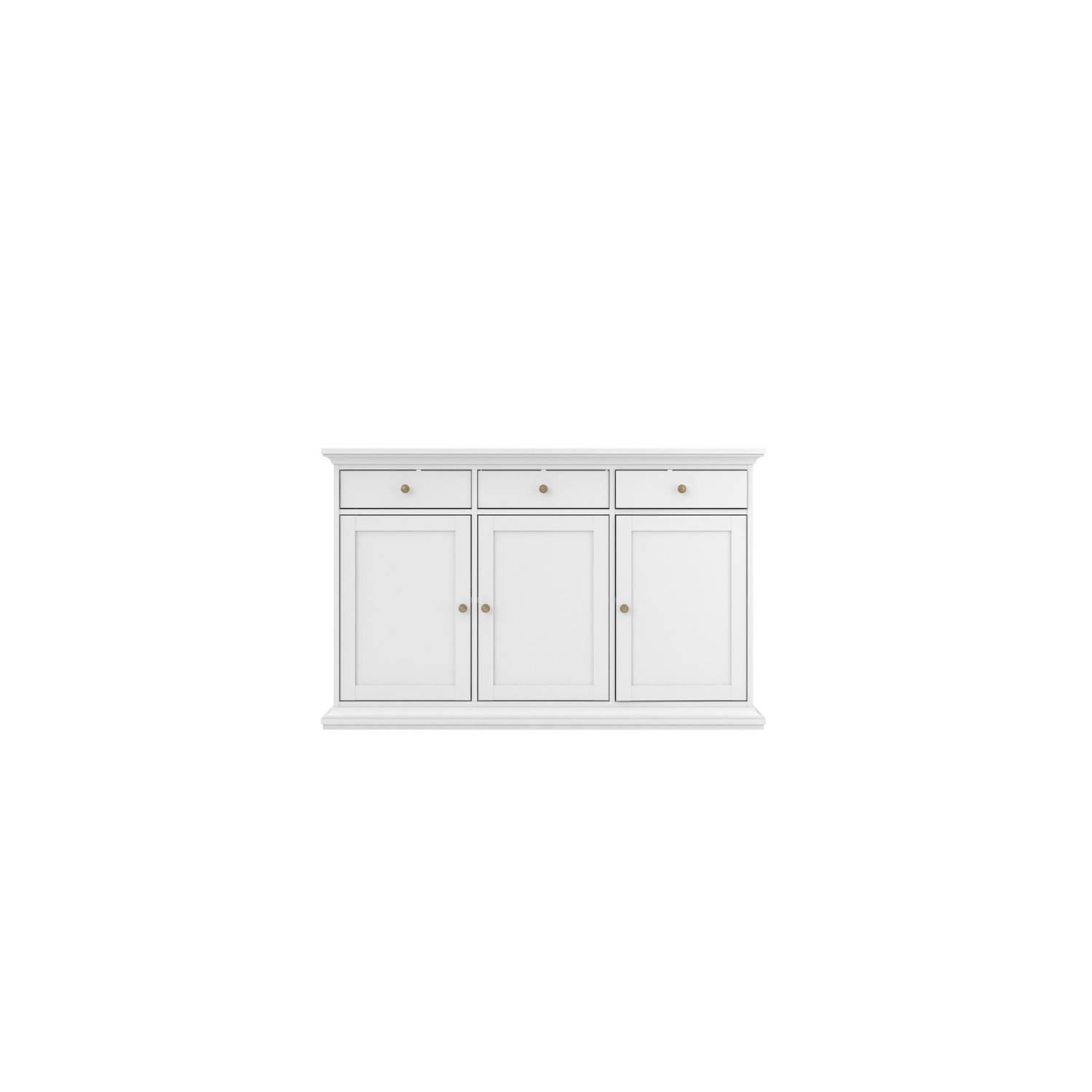 Pemberly Row Engineered Wood Sideboard with 3 Doors and 3 Drawers in White