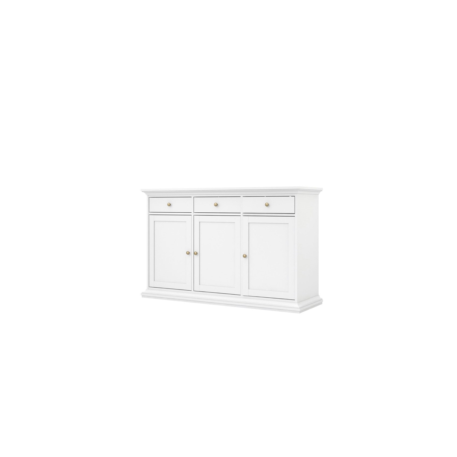 Pemberly Row Engineered Wood Sideboard with 3 Doors and 3 Drawers in White