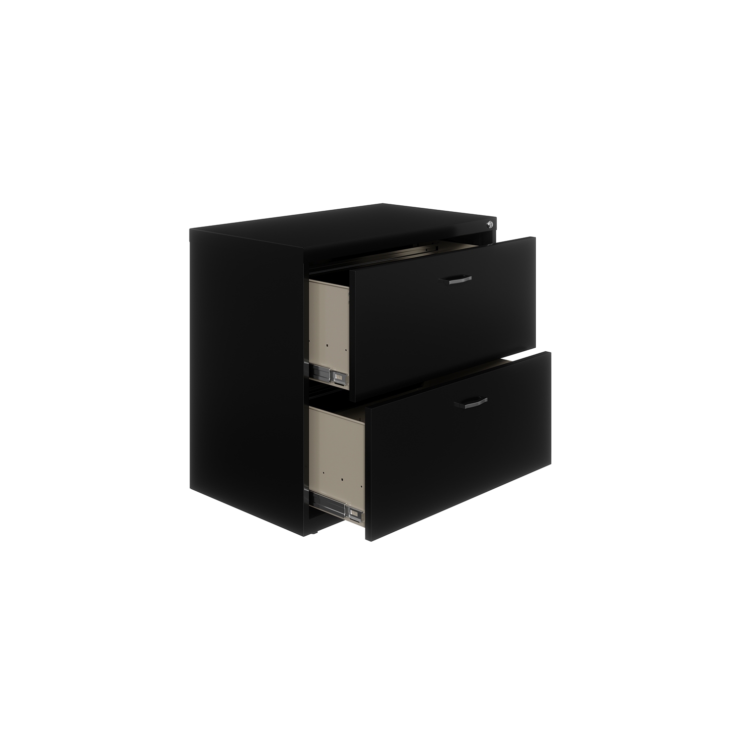 Hirsh Home Office Style Lateral Metal File Cabinet 30 in. Wide 2 Drawer Black