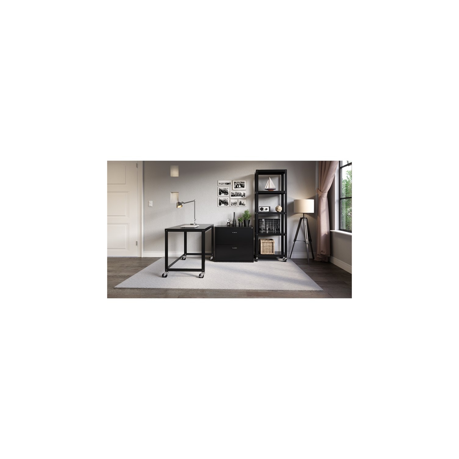 Hirsh Home Office Style Lateral Metal File Cabinet 30 in. Wide 2 Drawer Black