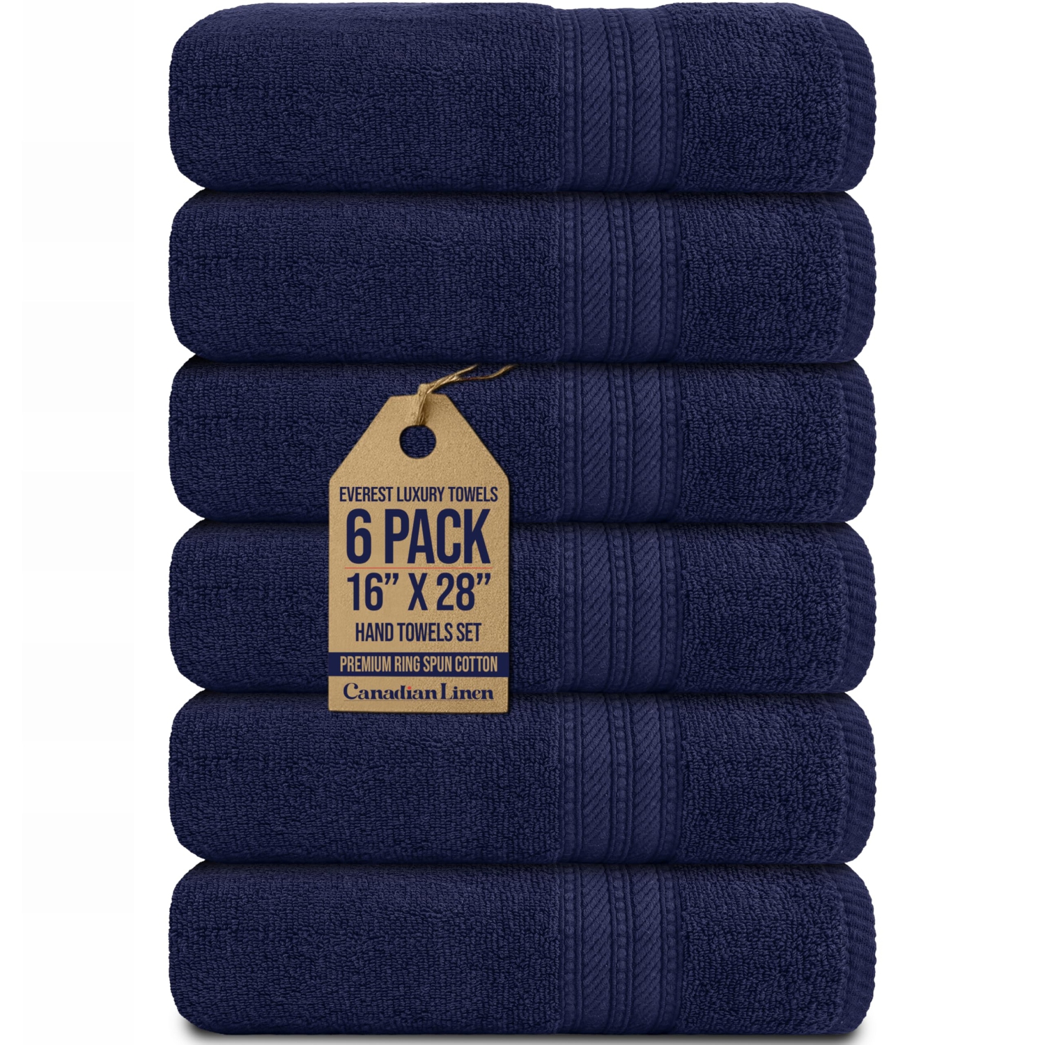 Canadian Linen Luxury – Serviettes de cuisine Everest, 16 x 28&nbsp;po, paq. 6, ensemble de serviettes de cuisine légères en coton doux à séchage