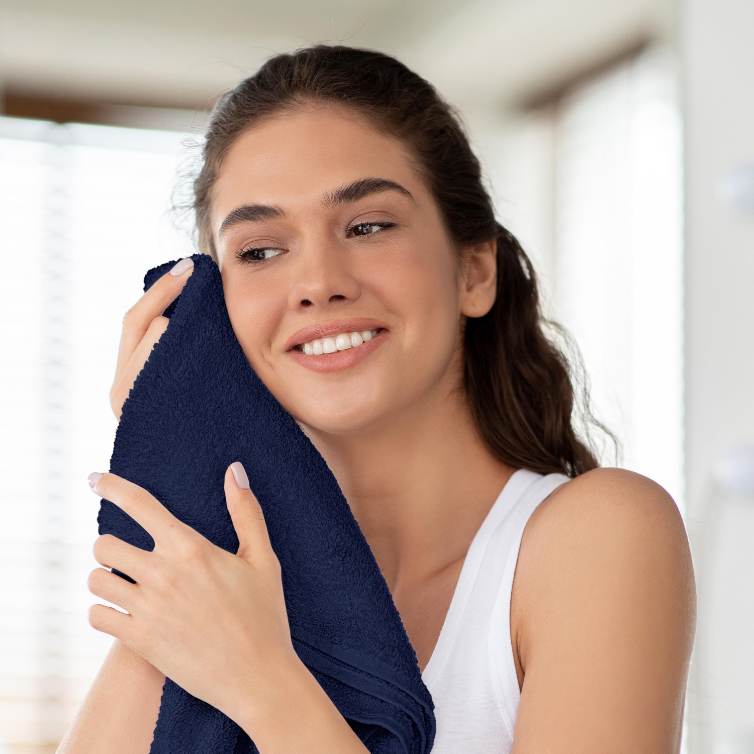 Canadian Linen Luxury – Serviettes de cuisine Everest, 16 x 28 po, paq. 6, ensemble de serviettes de cuisine légères en coton doux à séchage