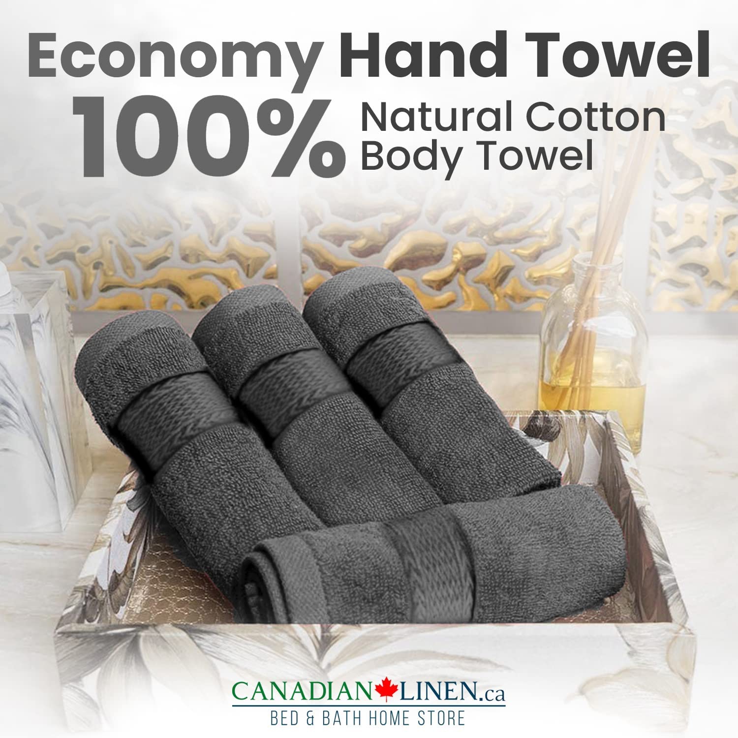 Economy 6 Pack Hand Towel Set 16x27 450 GSM Soft Absorbent Cotton