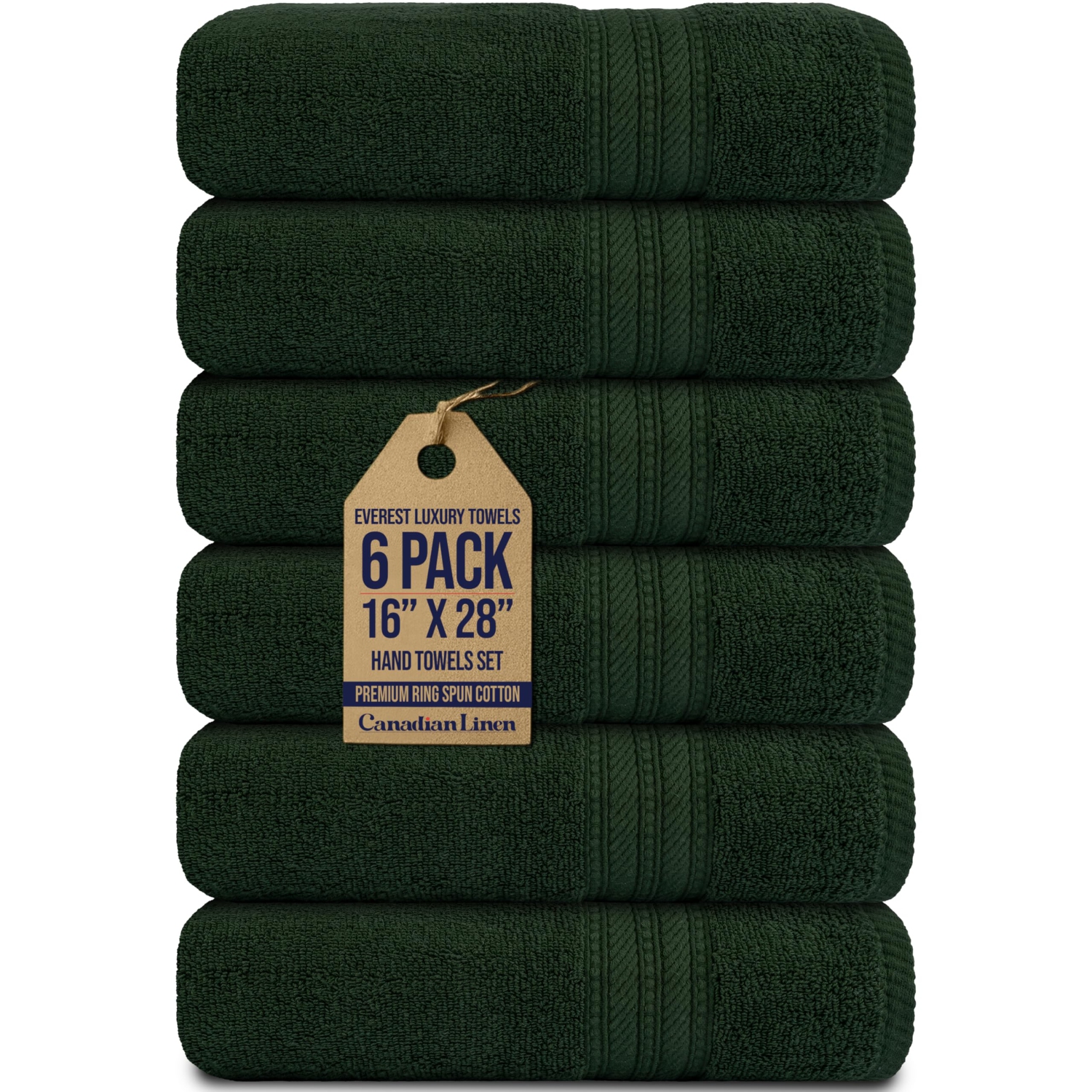 Canadian Linen Luxury – Serviettes de cuisine Everest, 16 x 28&nbsp;po, paq. 6, ensemble de serviettes de cuisine légères en coton doux et absorbant