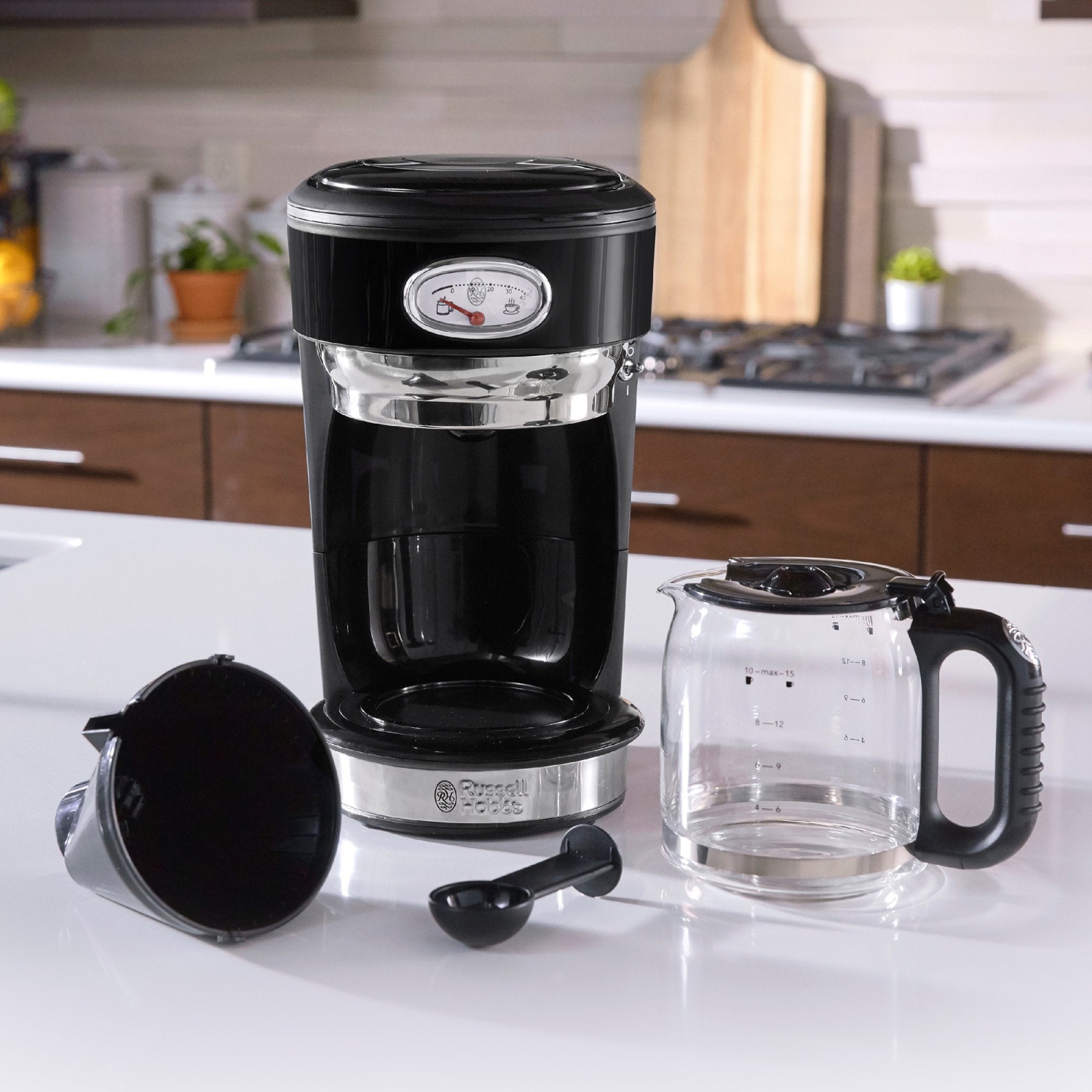 Russell Hobbs Retro Style 8 Cup Coffee Maker, CM3100BKRC