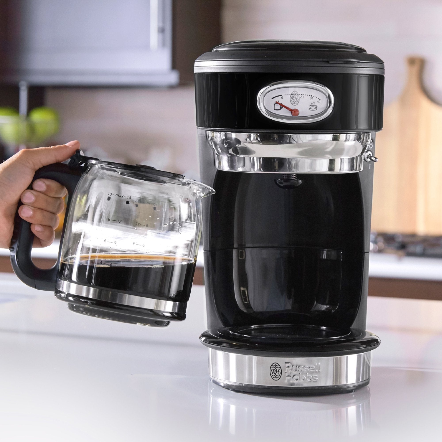 Russell Hobbs Retro Style 8 Cup Coffee Maker, CM3100BKRC