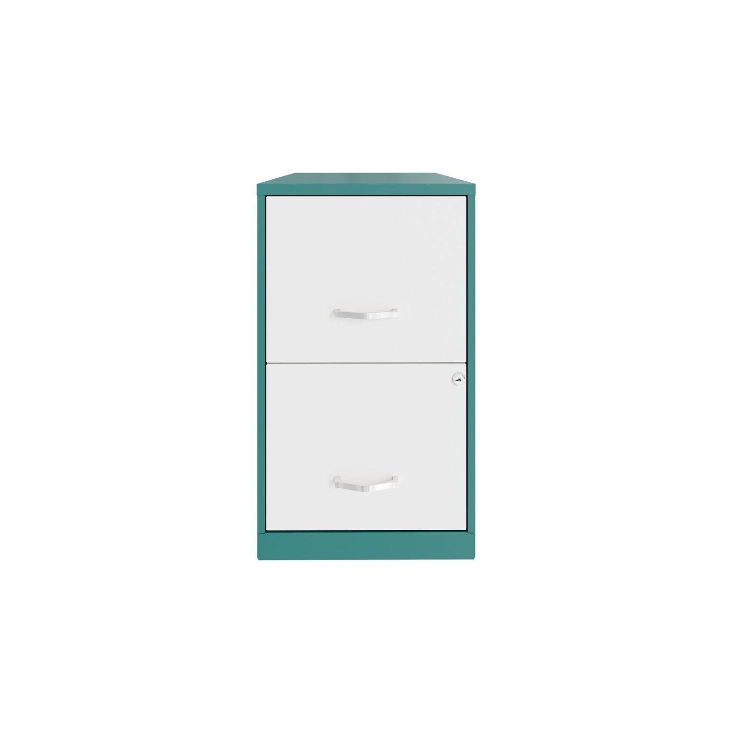 Space Solutions 18in. 2 Drawer Metal File Cabinet Teal/White