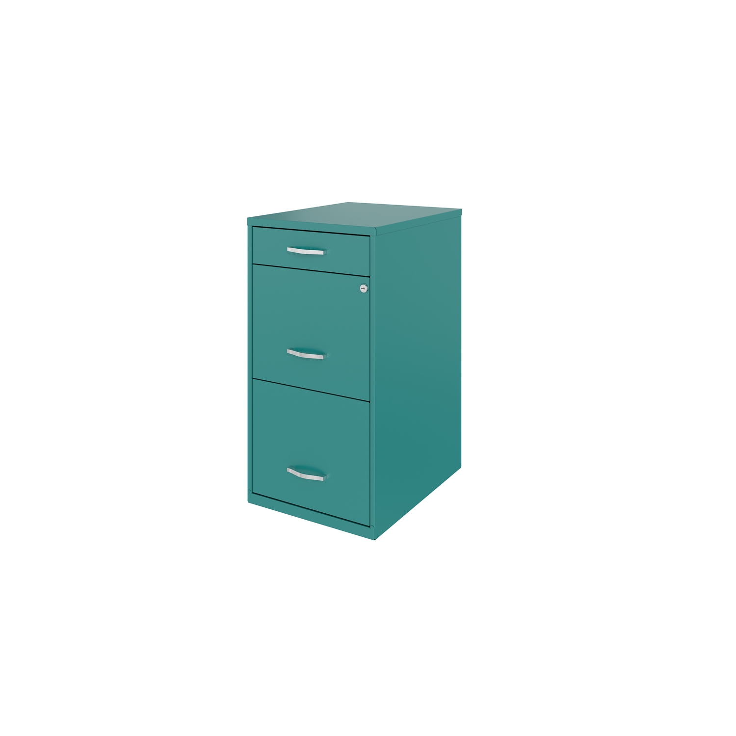 Armoire de rangement de 18 po de profondeur en métal à 3 tiroirs Space Solutions sarcelle/turquoise