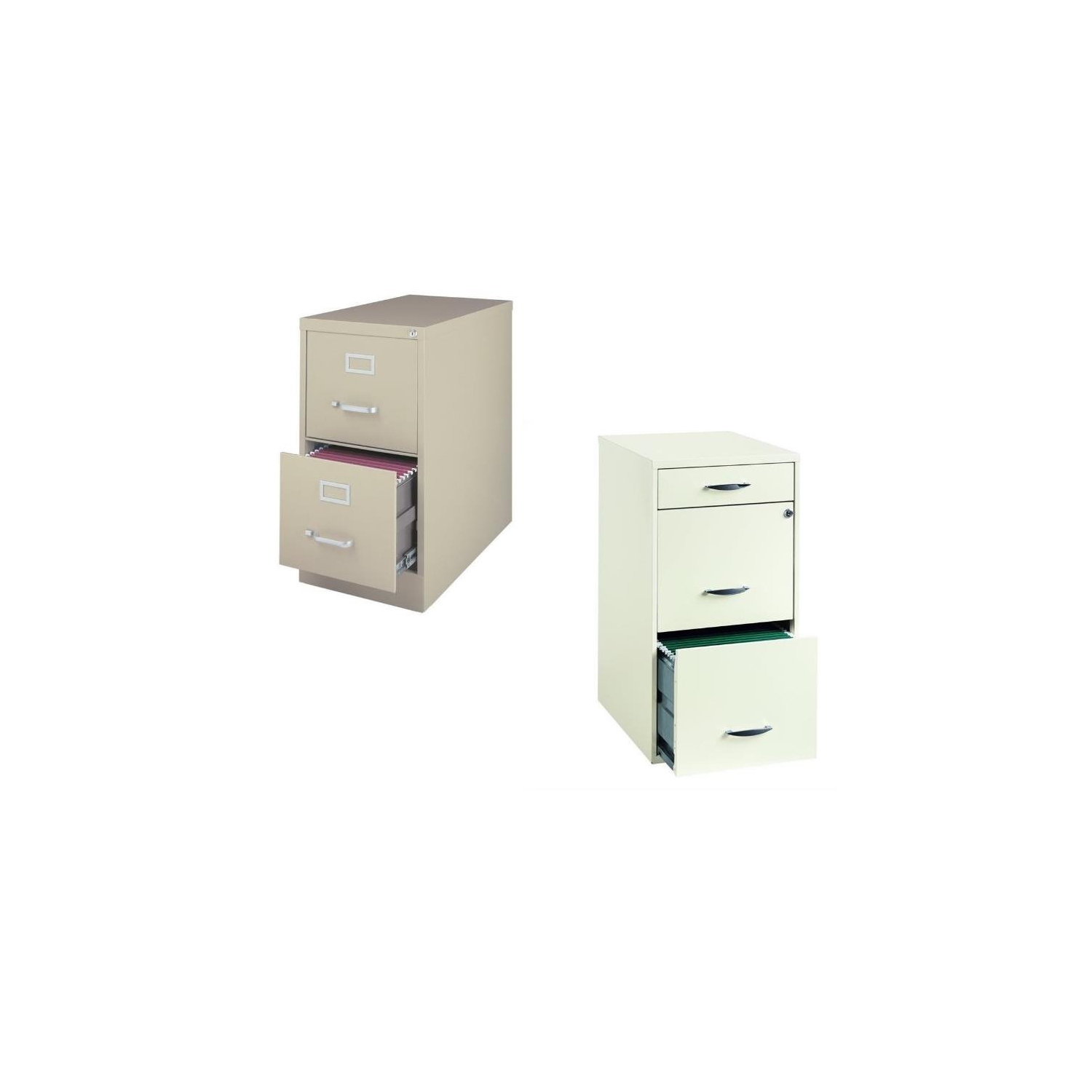 Value Pack 2 Drawer File Cabinet in Putty and White