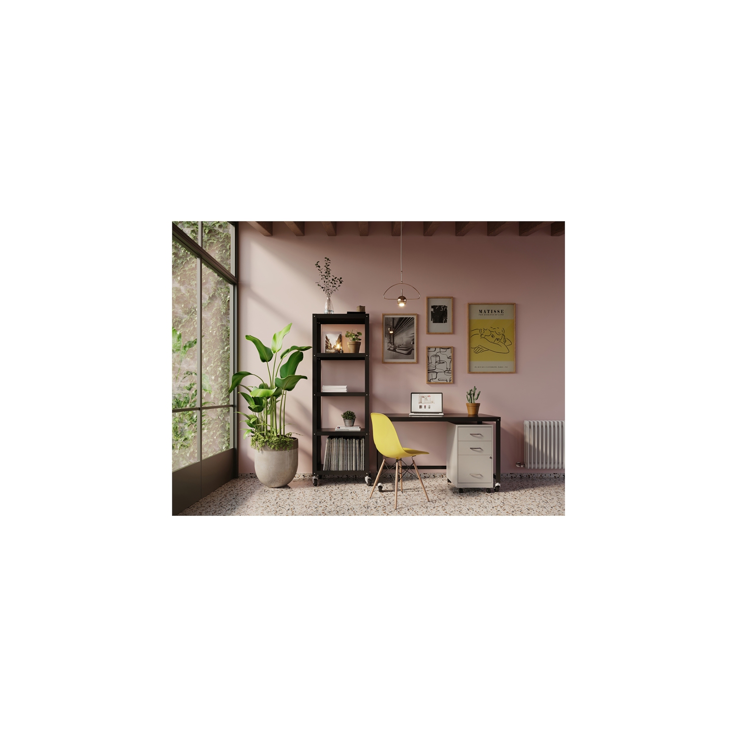 Space Solutions 18in 3 Drawer Metal Mobile Cabinet Ball Bearing Slide Silver