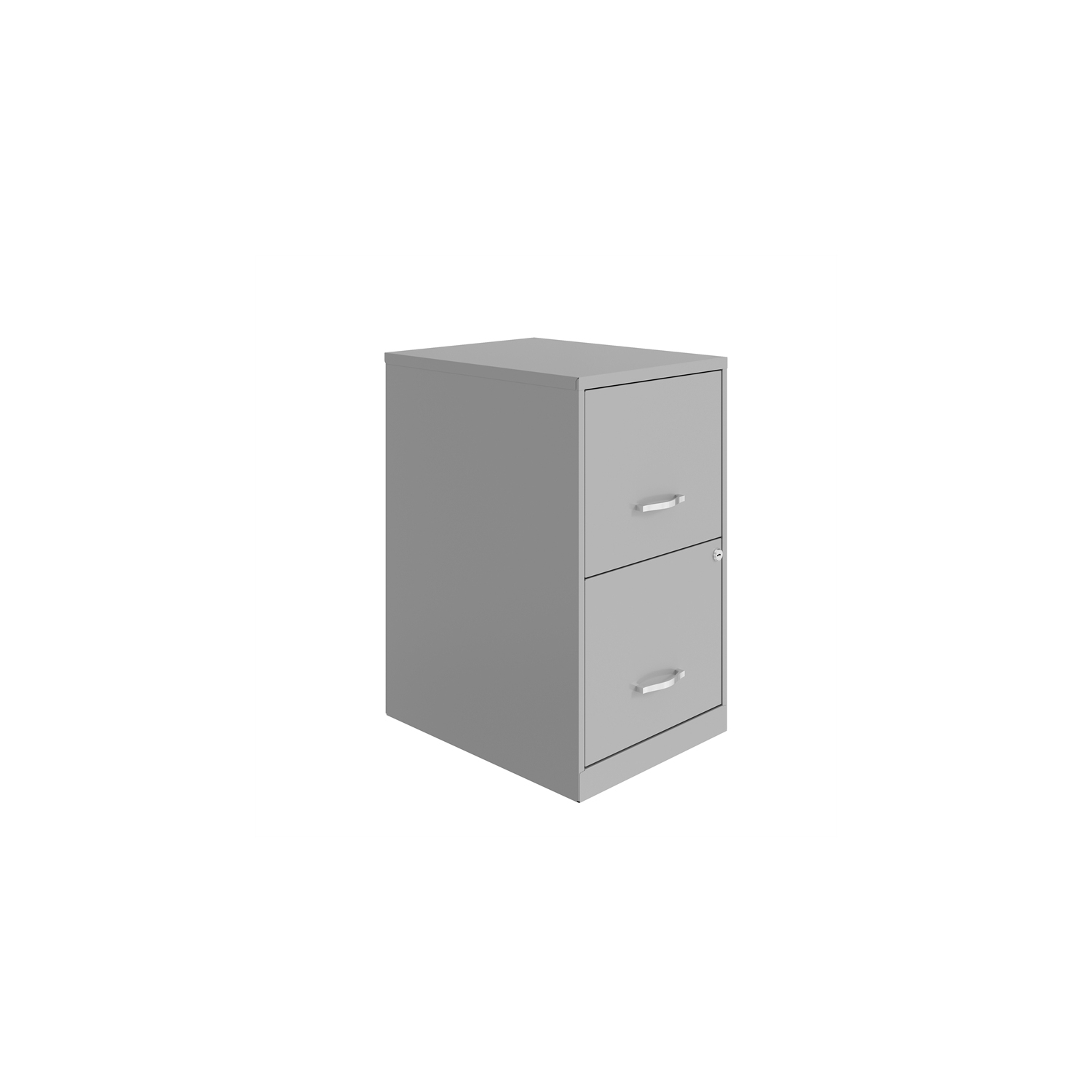 Space Solutions 18in 2 Drawer Metal File Cabinet Arctic Silver