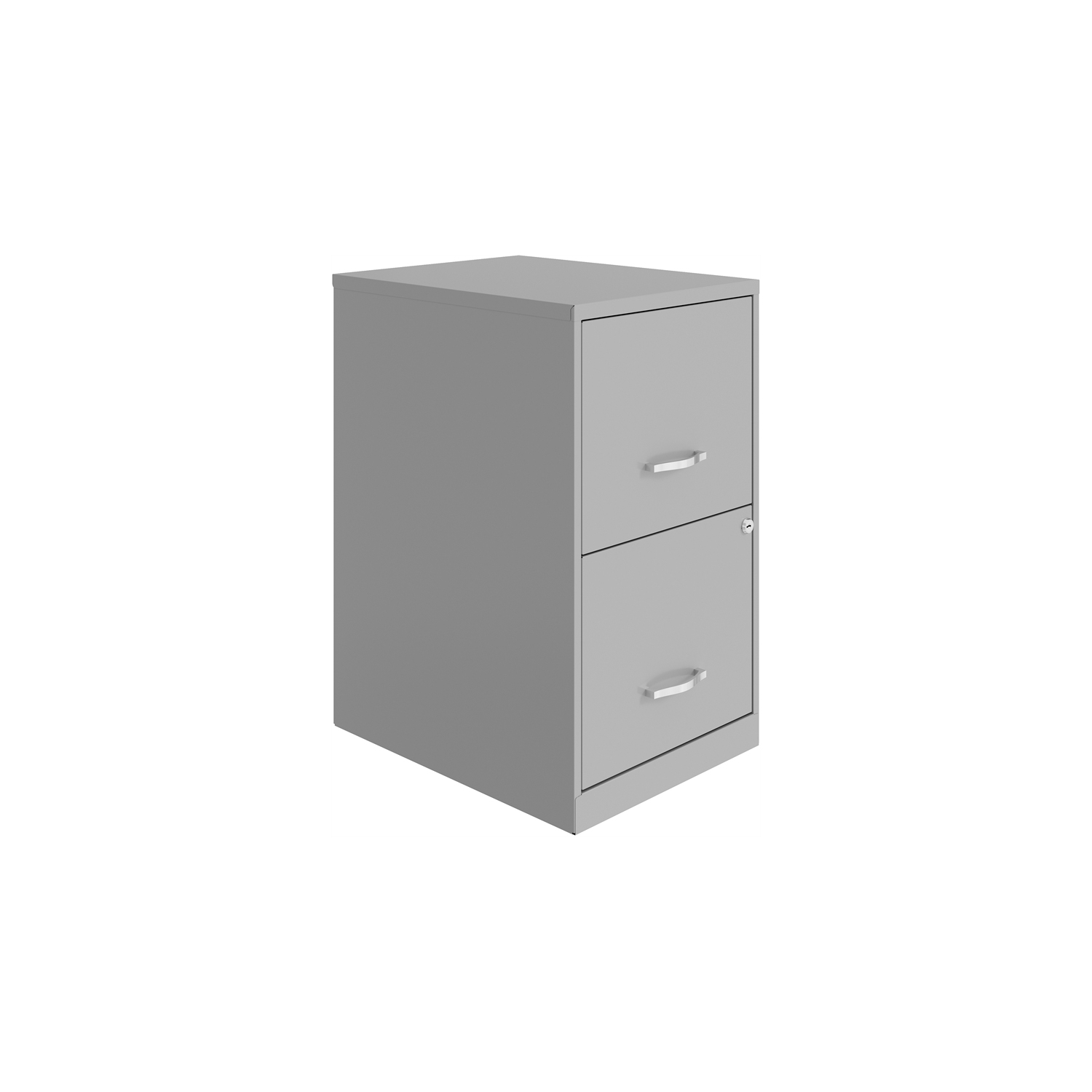 Space Solutions 18in 2 Drawer Metal File Cabinet Arctic Silver