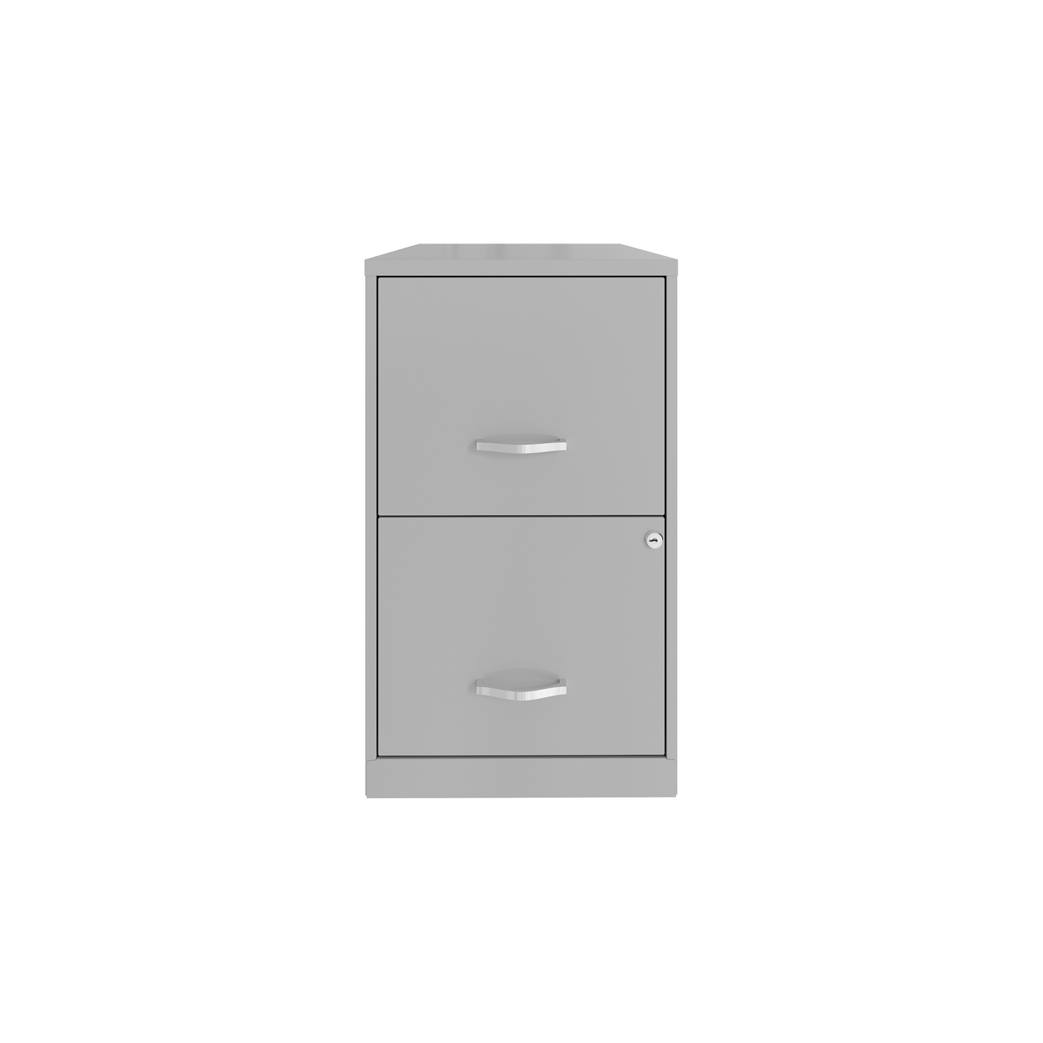 Space Solutions 18in 2 Drawer Metal File Cabinet Arctic Silver