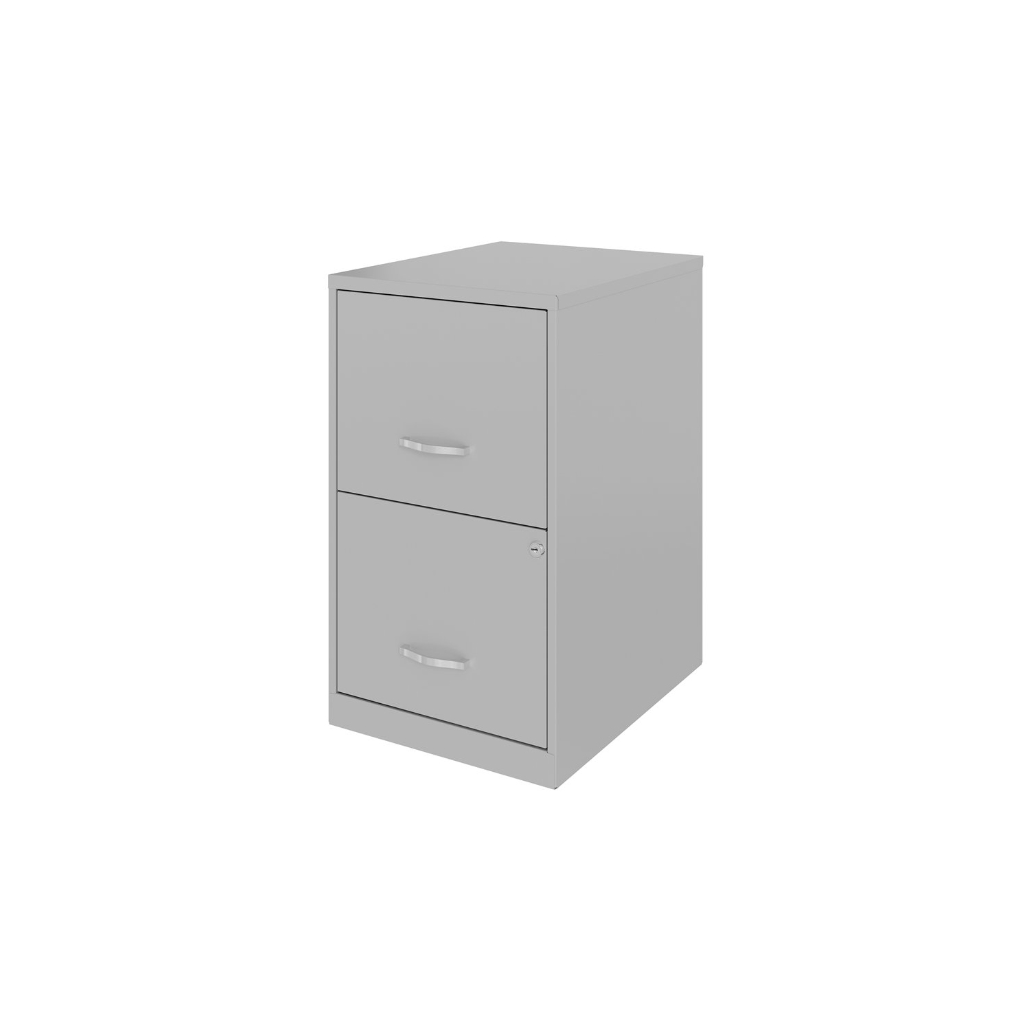 Space Solutions 18in 2 Drawer Metal File Cabinet Arctic Silver