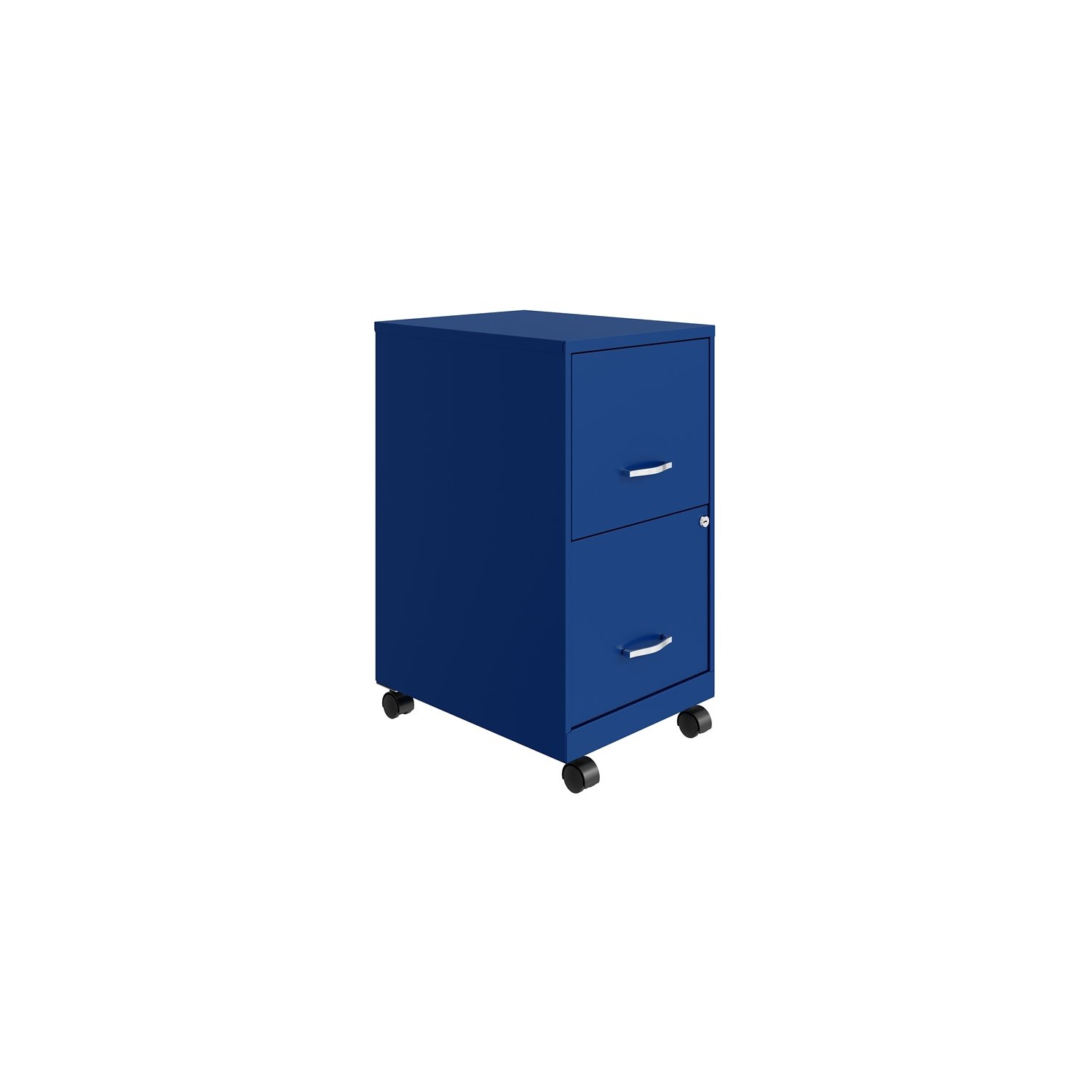 Space Solutions 18in 2 Drawer Metal Mobile Smart Vertical File Cabinet Blue