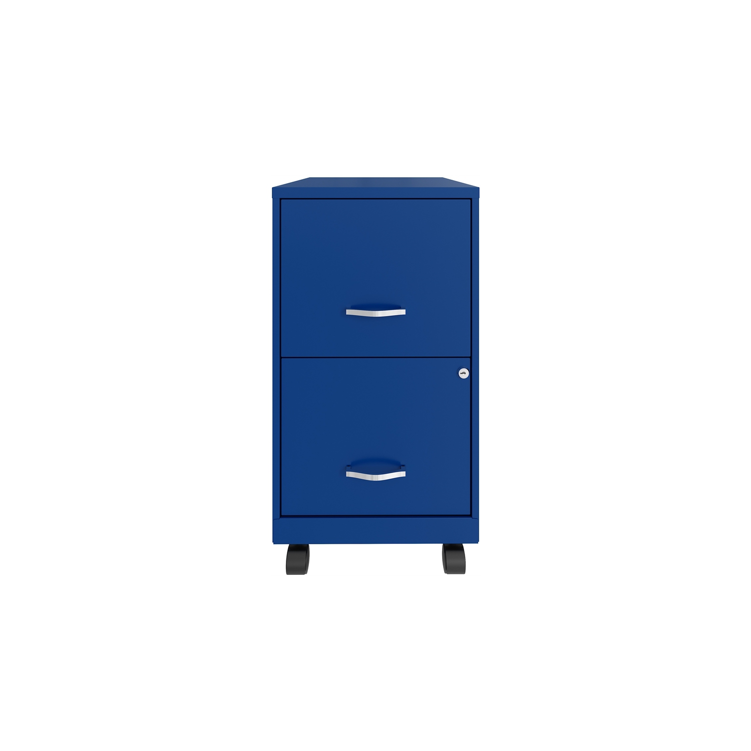 Space Solutions 18in 2 Drawer Metal Mobile Smart Vertical File Cabinet Blue