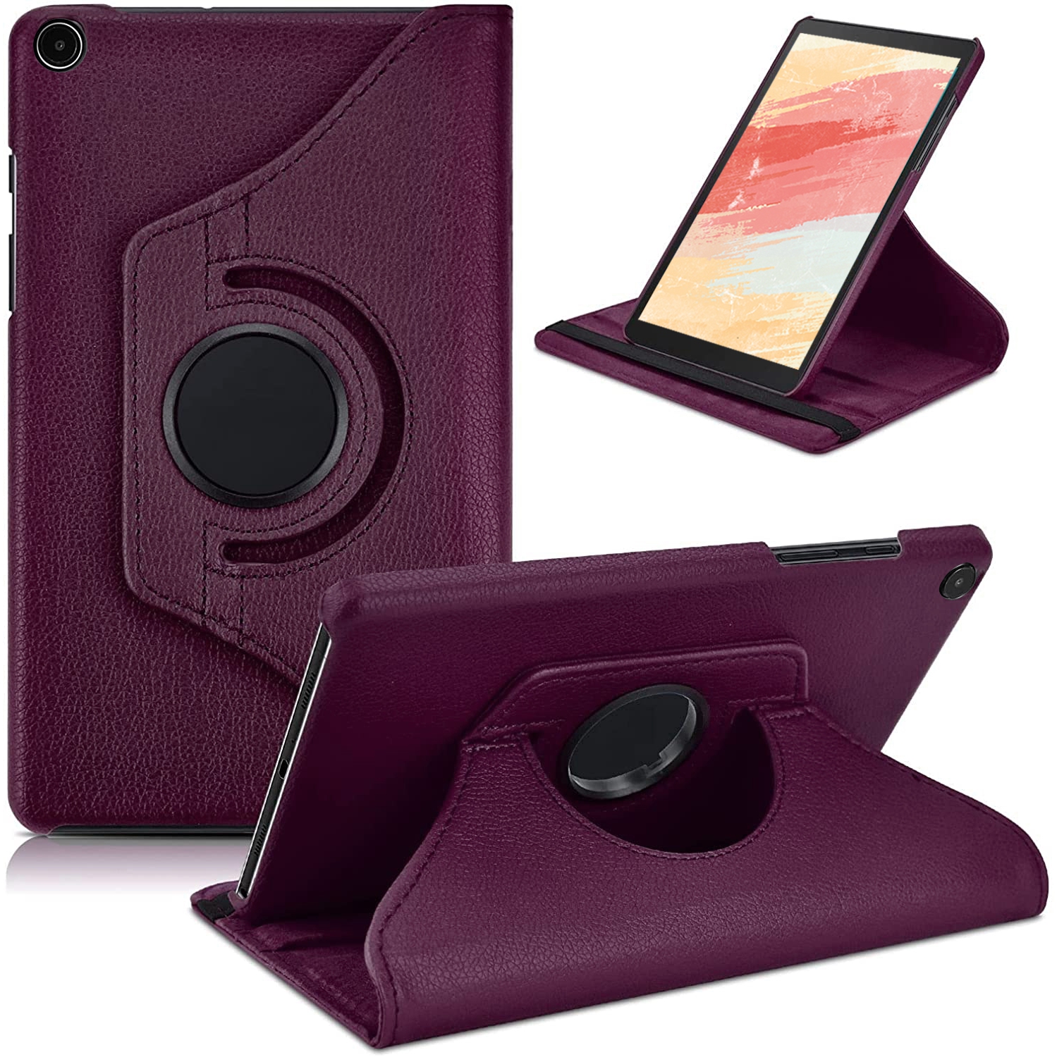 XCRS 360° Swivel Rotating Case for Samsung Galaxy Tab A8 10.5 inch 2022, (Model SM-X200/SM-X205) Multi-Angle Viewing Stand, PU Leather Cover, with Protective Elastic Strap