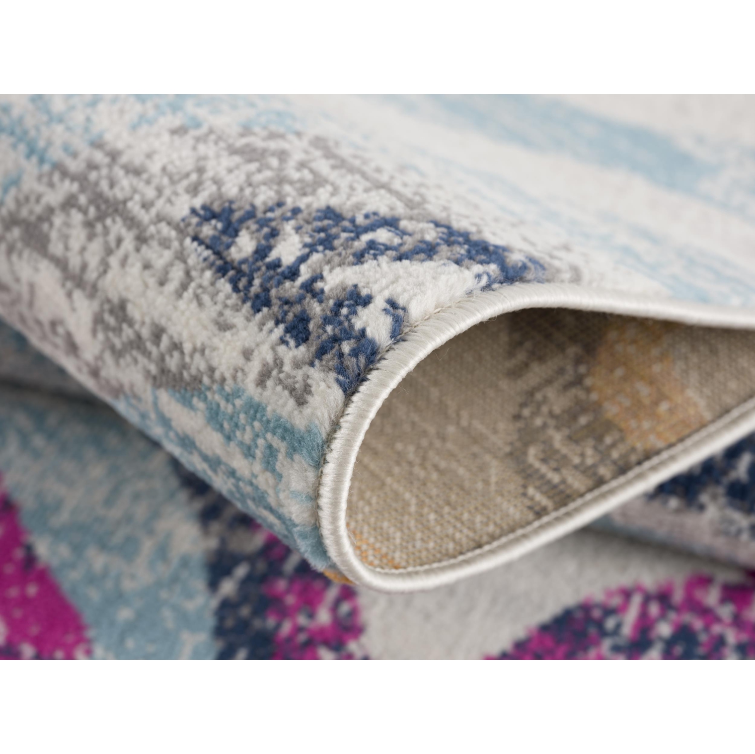 Rug Branch Zola Contemporary Abstract Wave Beige/Blue Indoor Area Rug