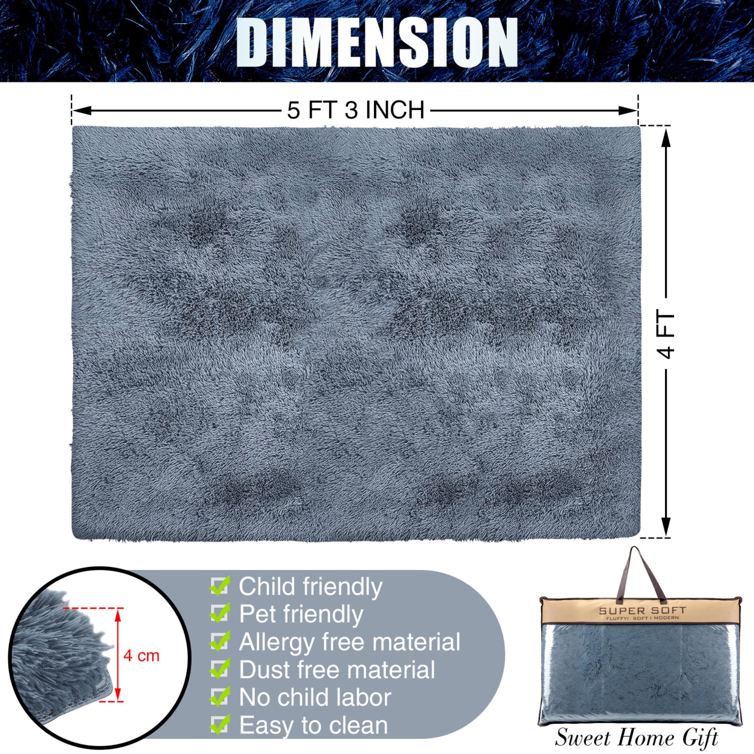 Rug Branch Alba Contemporary Solid Plush Indoor Area Rug