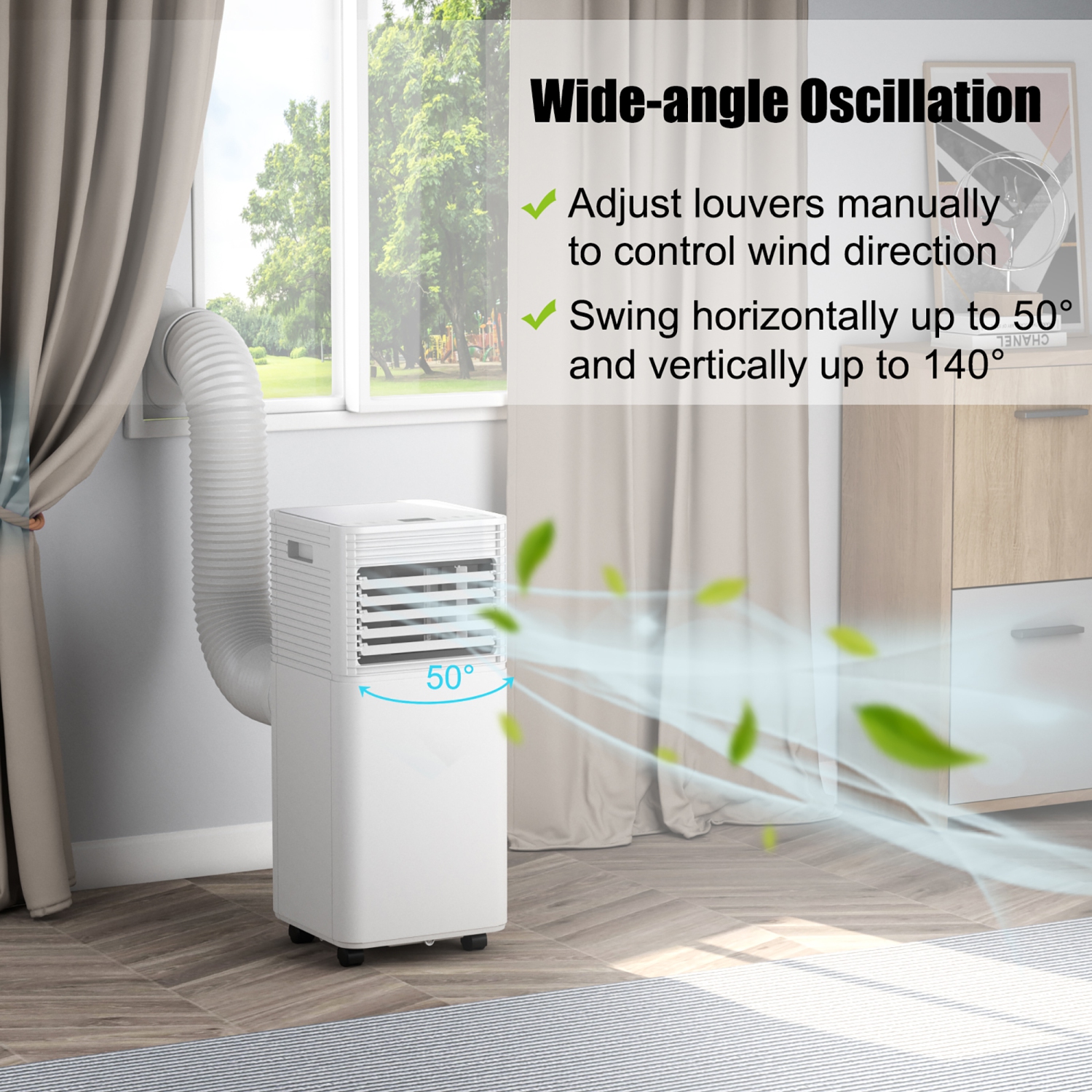 Costway 8000 BTU Portable Air Conditioner 3-in-1 Air Cooler w/Dehumidifier & Fan Mode