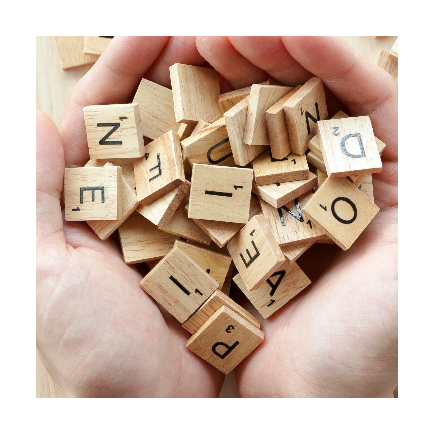 1000 Pcs Wooden Alphabet Tiles Scrabble Replacement Letters