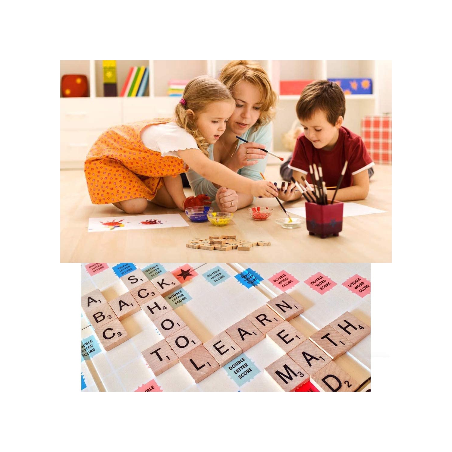 1000 Pcs Wooden Alphabet Tiles Scrabble Replacement Letters