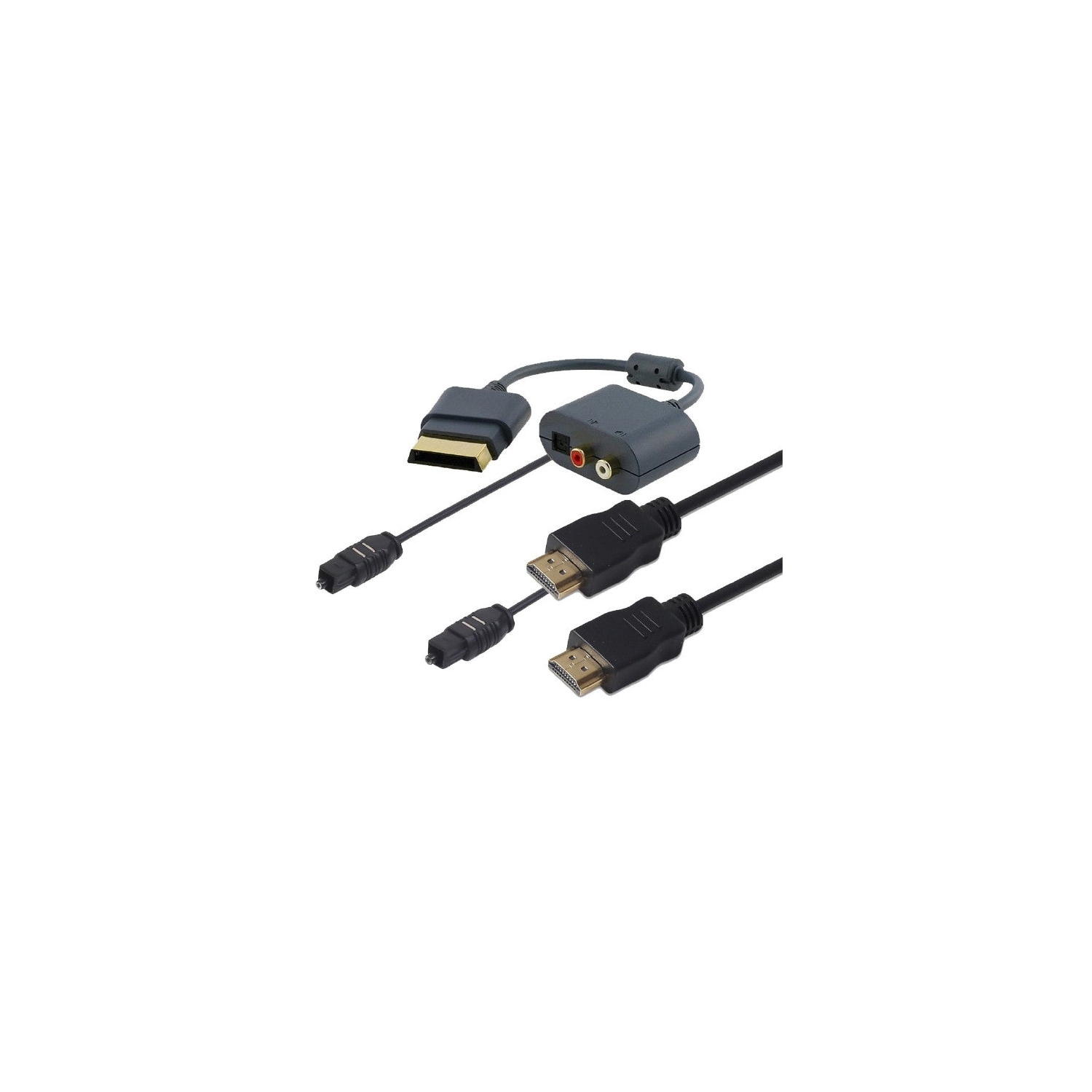 Fosmon RCA Audio Toslink Digital Optical Audio Adapter for Microsoft Xbox 360 Bundle