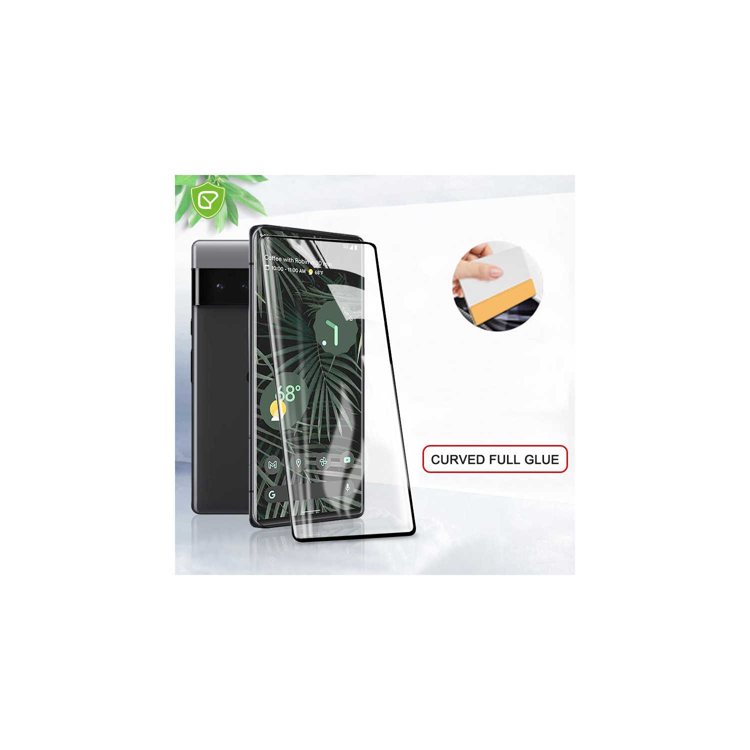 Google Pixel 6 Pro Premium 3D FULL Glue Protecteur d'écran en verre trempé à couverture complète + Protecteur d'objectif