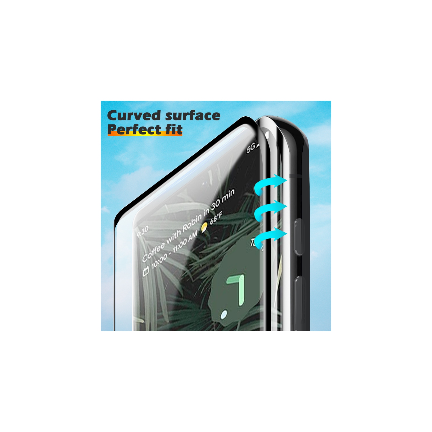 Google Pixel 6 Pro Premium 3D FULL Glue Protecteur d'écran en verre trempé à couverture complète + Protecteur d'objectif