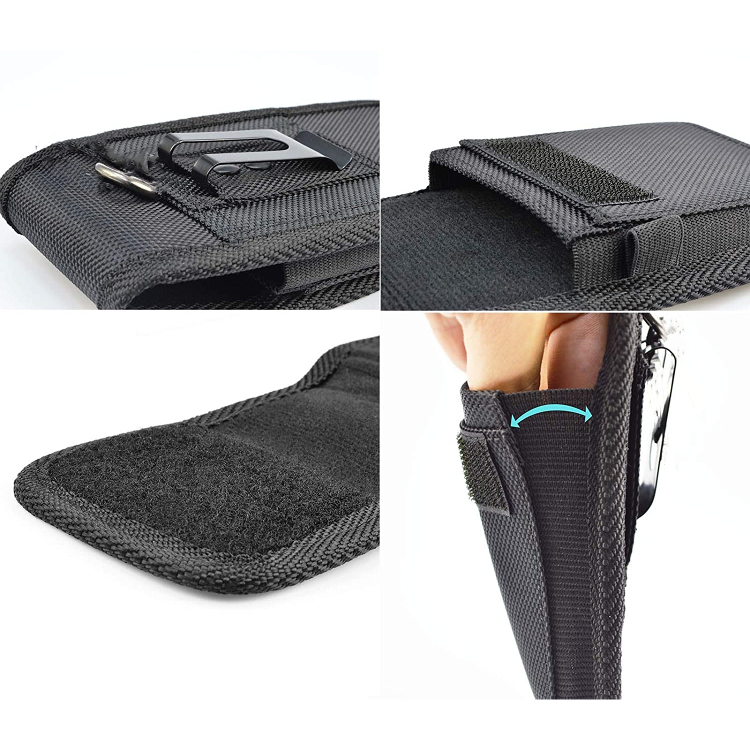 Universal Nylon Cell Moblie Phone Holster Pouch with Metal Clip Fits for iPhone Samsung Cell Mobile Phones