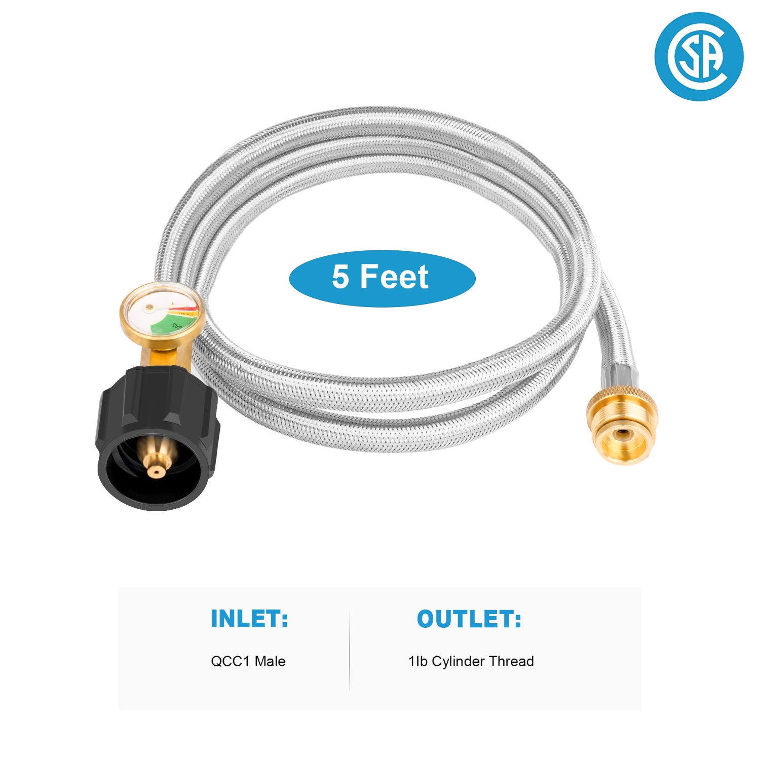 1 lb to 20 lb Propane Converter Hose for Propane Stove, Tabletop Grill and More 1lb Portable Appliance