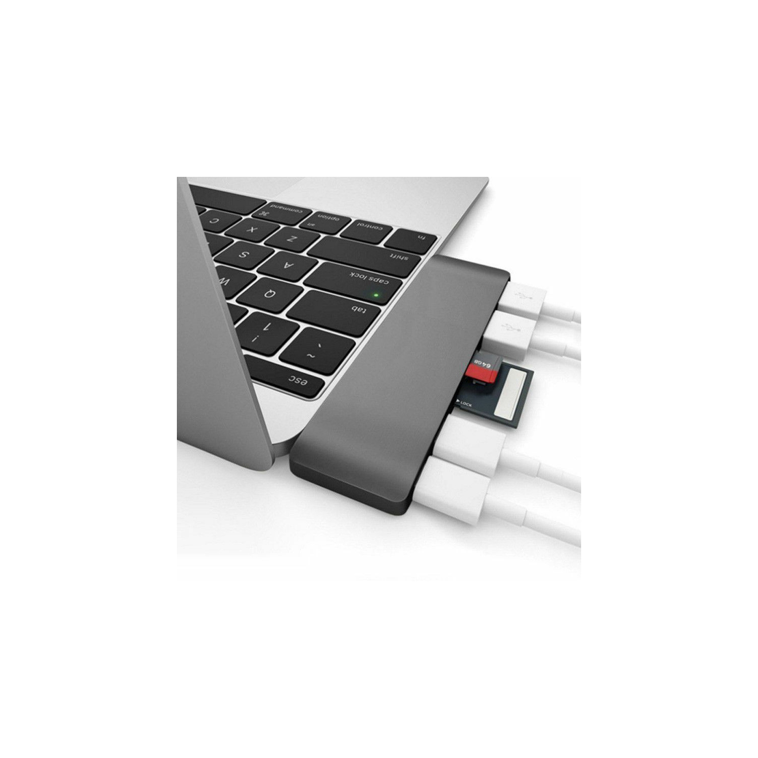 Concentrateur USB-C, adaptateur multiport 6-en-1 USB-C à 4K à 60HZ Hz HDMI, 3 ports USB 3,0, lecteur de cartes SD/TF, 100 W PD, Designend pour