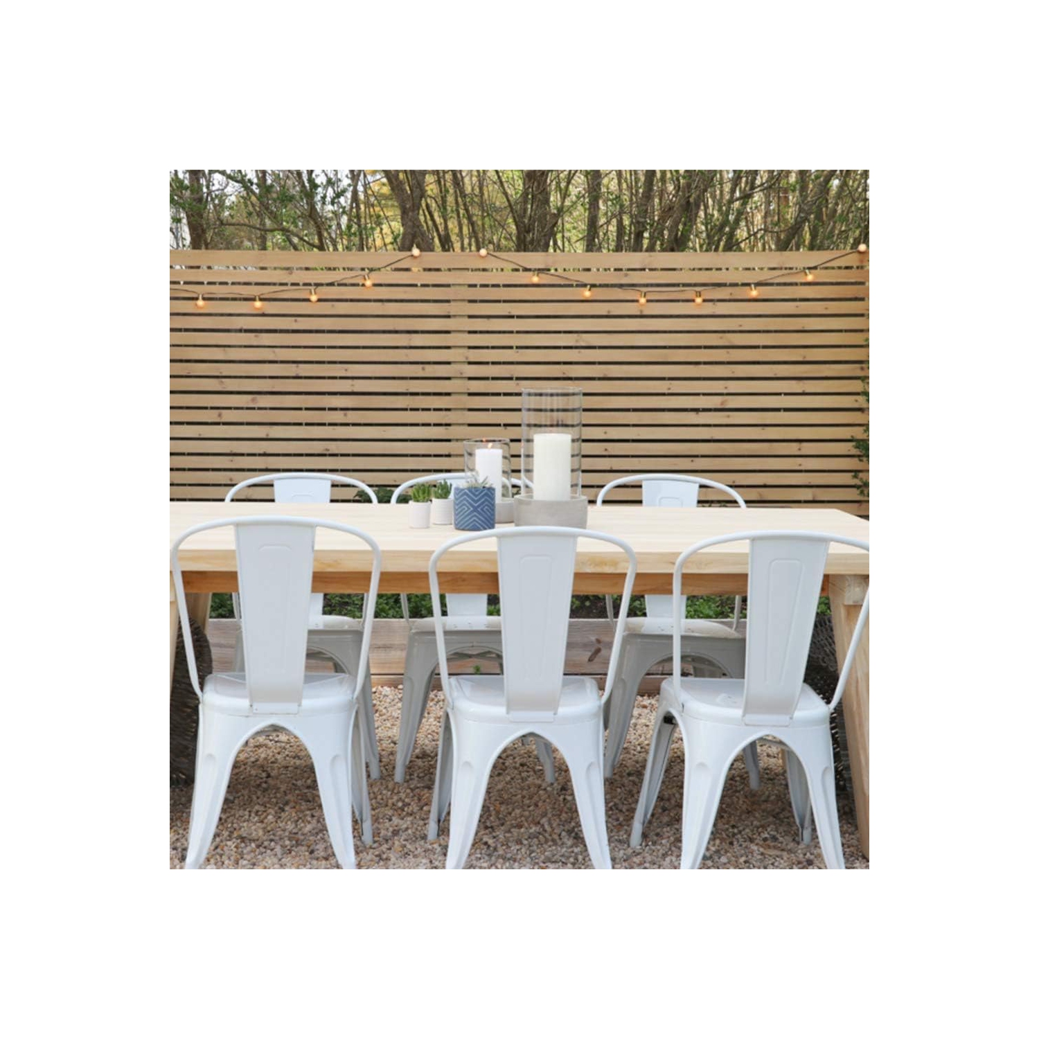 Metal Dining Chairs Set of 4 Indoor Outdoor Chairs Patio Chairs Kitchen Chairs 18 Inch Seat Height Metal Restaurant Chair Stackable Chair Tolix Side