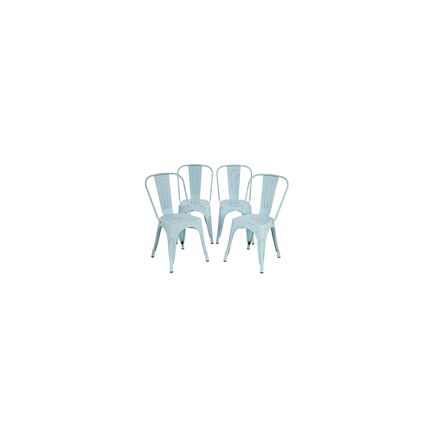 FDW Metal Dining Chairs Set of 4 Indoor Outdoor Chairs Patio Chairs Kitchen Metal Chairs 18 Inch Seat Height Restaurant Chair Metal Stackable Chair