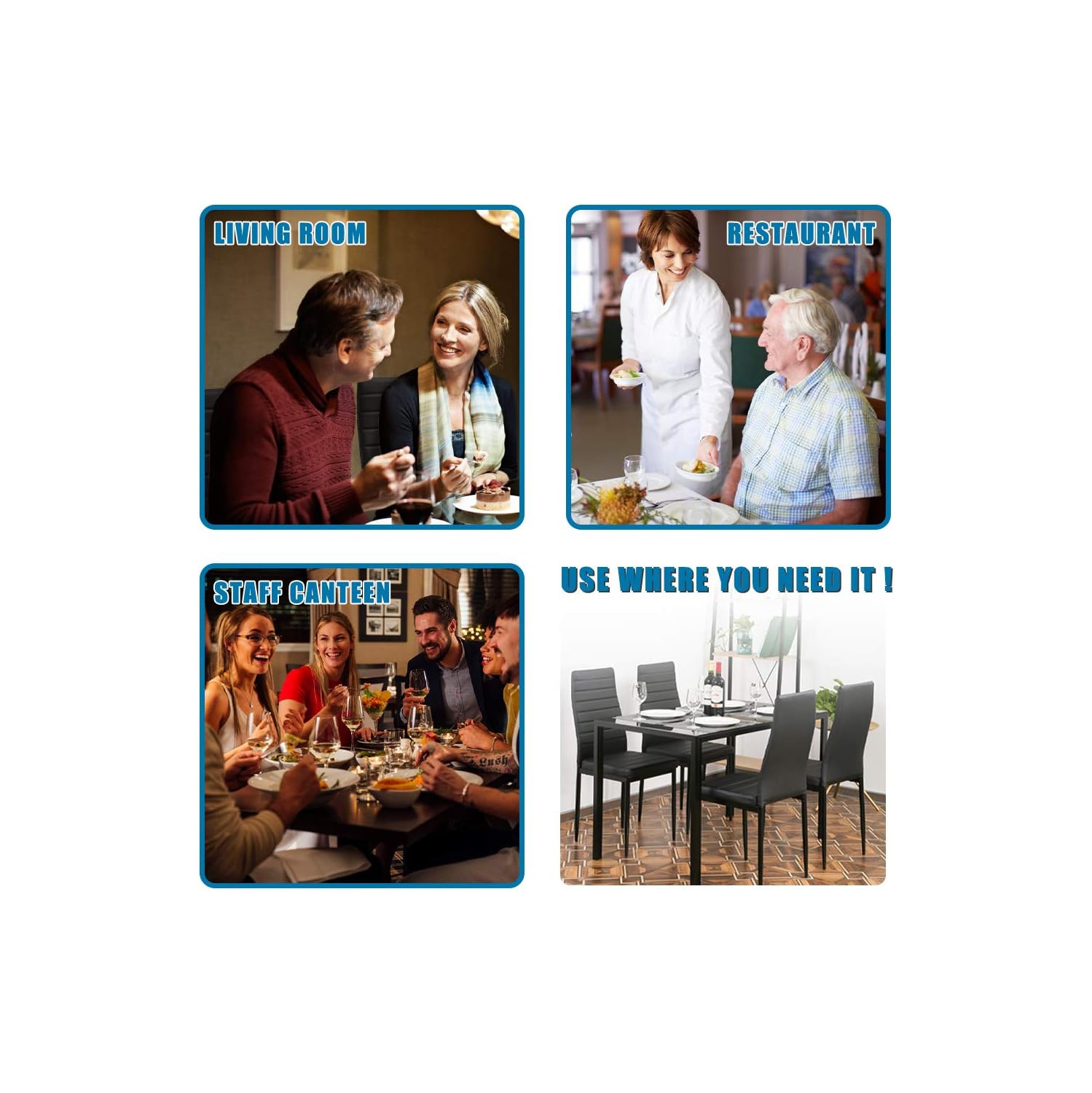 Ensemble table salle à manger Table salle à manger pour petits espaces Table de cuisine et chaises pour 4 Table avec chaises Meubles rectangulaire